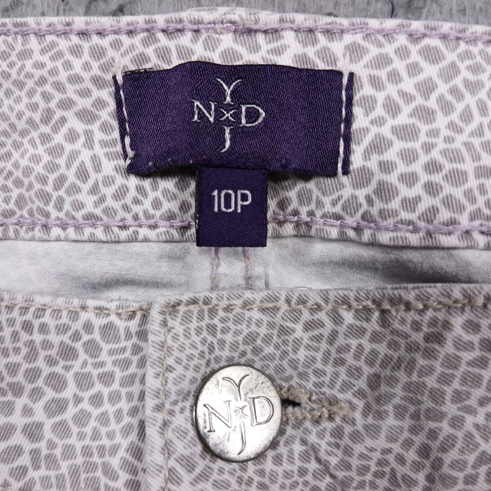 NYDJ NYDJ Jeans Womens 10P Cropped Skinny Cream Pattern Lift Tuck USA Size 32" / US 10 / IT 46 - 4 Thumbnail