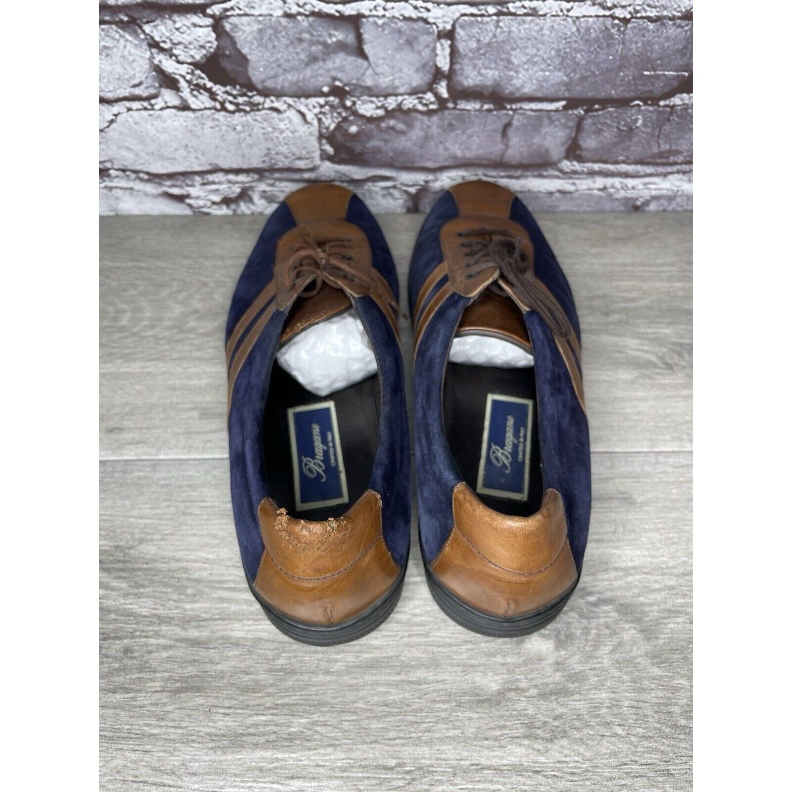 Cole Haan Bragano Blue Suede Brown Leather Bicycle Casual Lace Shoes M Size US 9.5 / EU 42-43 - 8 Thumbnail