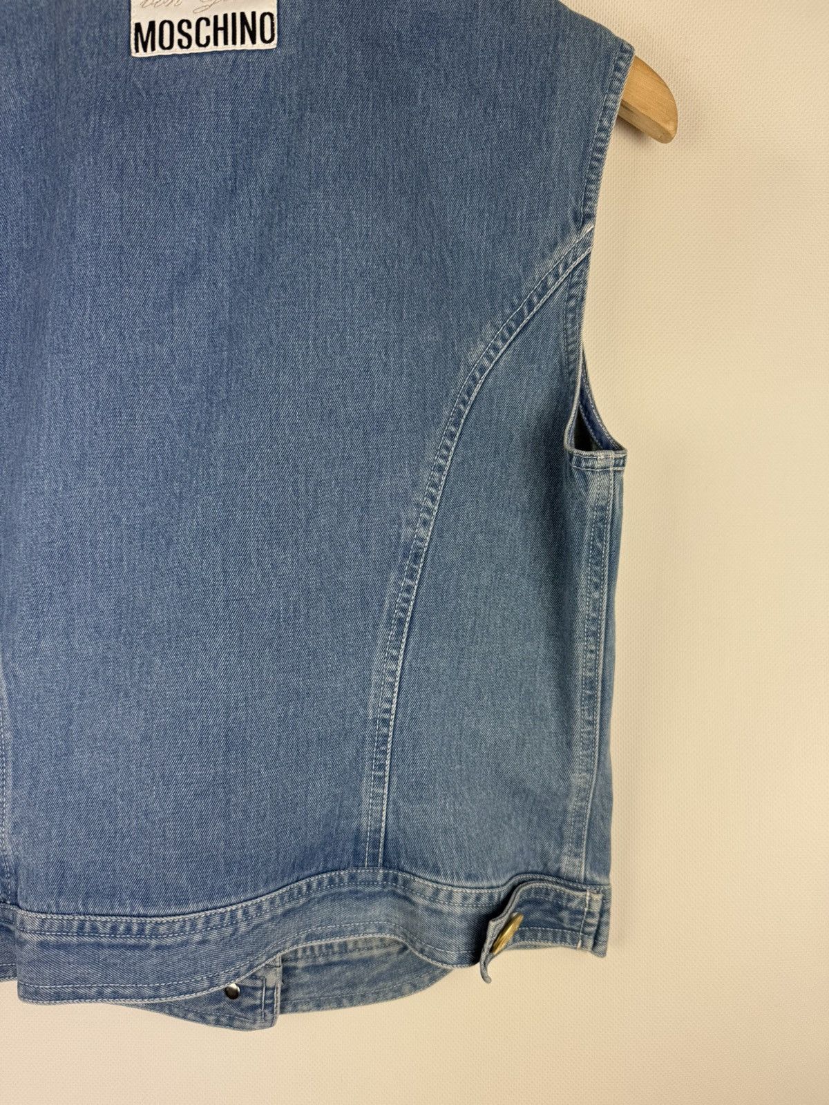 Moschino × Vintage Moschino Jeans VTG Denim Sleeveless Vest Jacket Waistcoat Size XL / US 12-14 / IT 48-50 - 20 Thumbnail