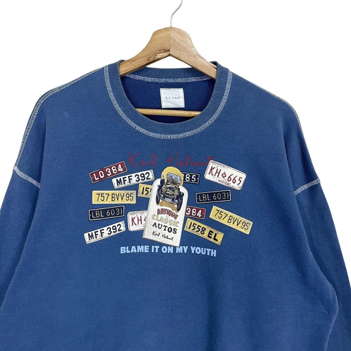 Japanese Brand × Karl Helmut × Vintage Karl Helmut Big Logo Crewneck Sweatshirt Size L Size US L / EU 52-54 / 3 - 4 Thumbnail