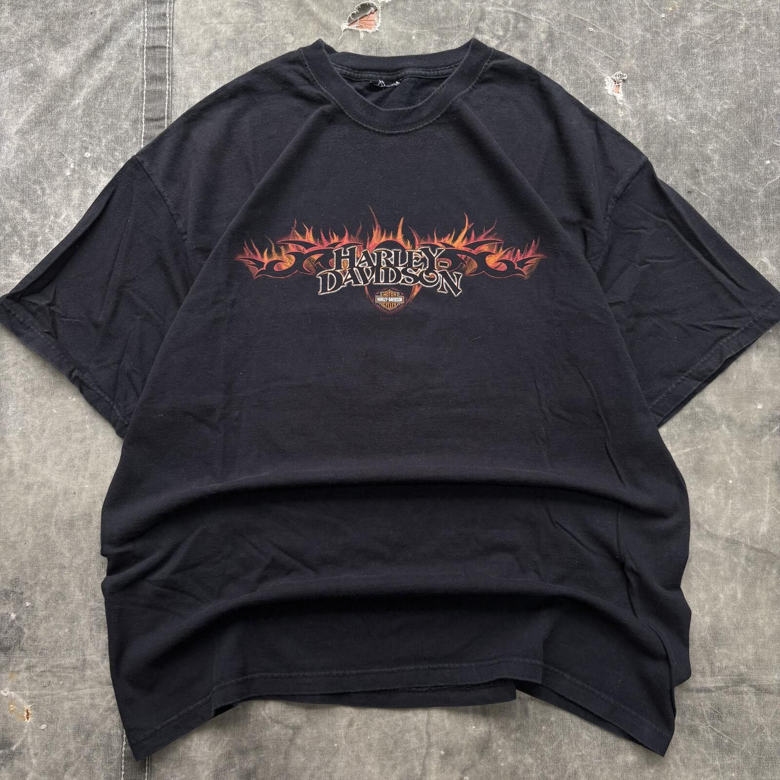 Harley Davidson Vintage Y2K Harley Davidson Flames Moose Grunge Biker Shirt Size US XL / EU 56 / 4 - 1 Thumbnail