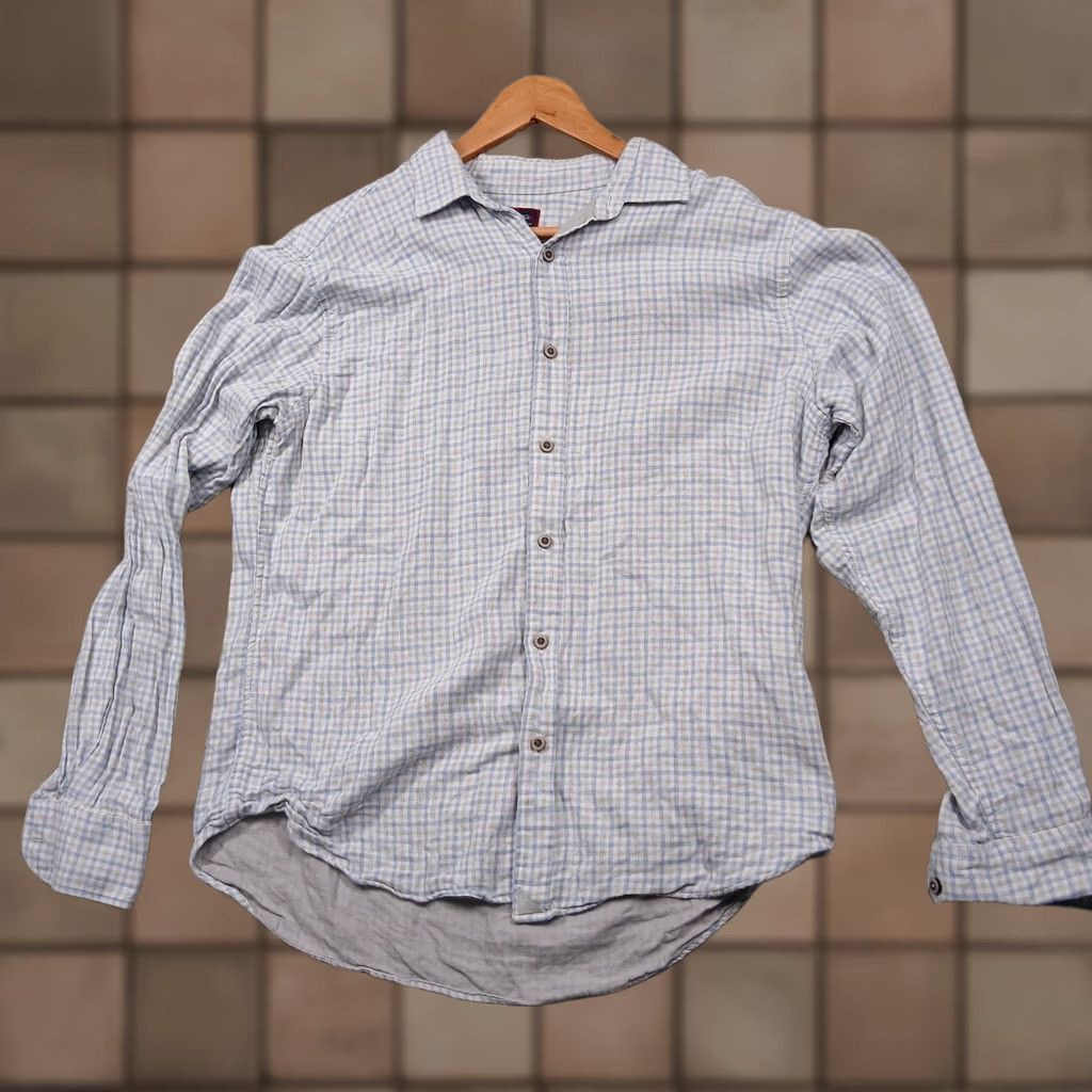 UNTUCKit UNTUCKit Shirt Mens Large Blue White Plaid Button-Down Long Sleeve Cotton Casual Size US L / EU 52-54 / 3 - 1 Thumbnail