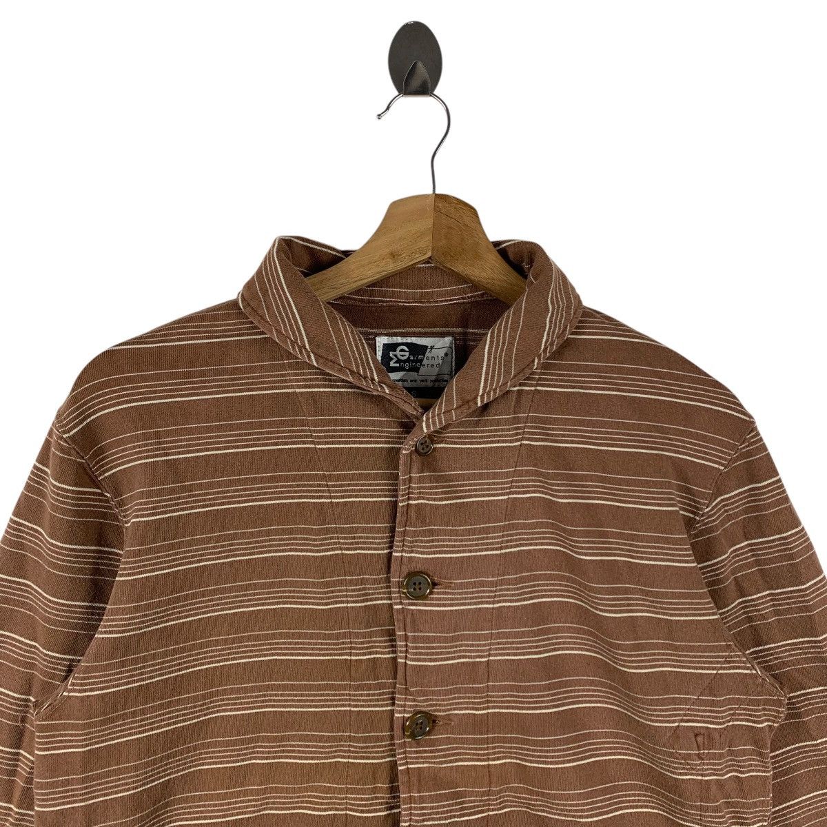 Engineered Garments × Japanese Brand ENGINEERED GARMENTS stripe brown cardigan Size S / US 4 / IT 40 - 2 Thumbnail