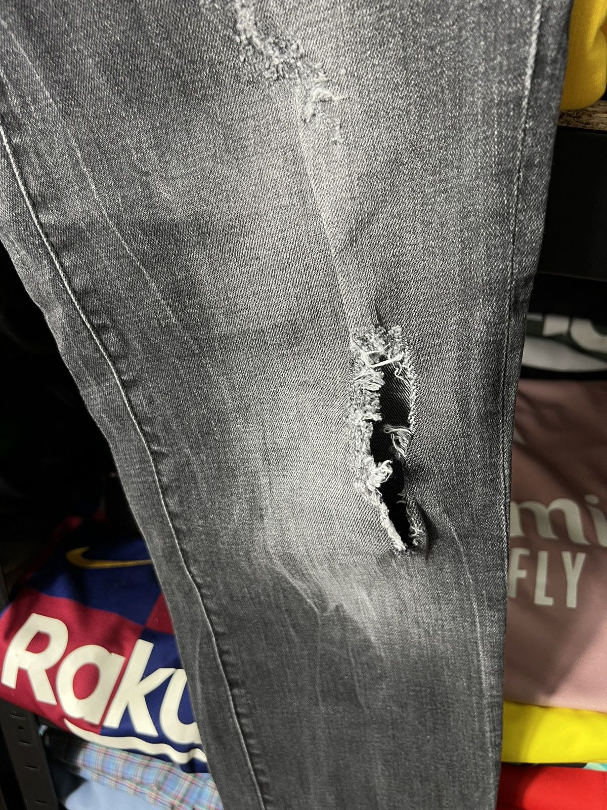 Dsquared2 Dsquared2 Slim Distressed Ripped Jeans Grey Wash Patch Denim Size US 36 / EU 52 - 6 Thumbnail