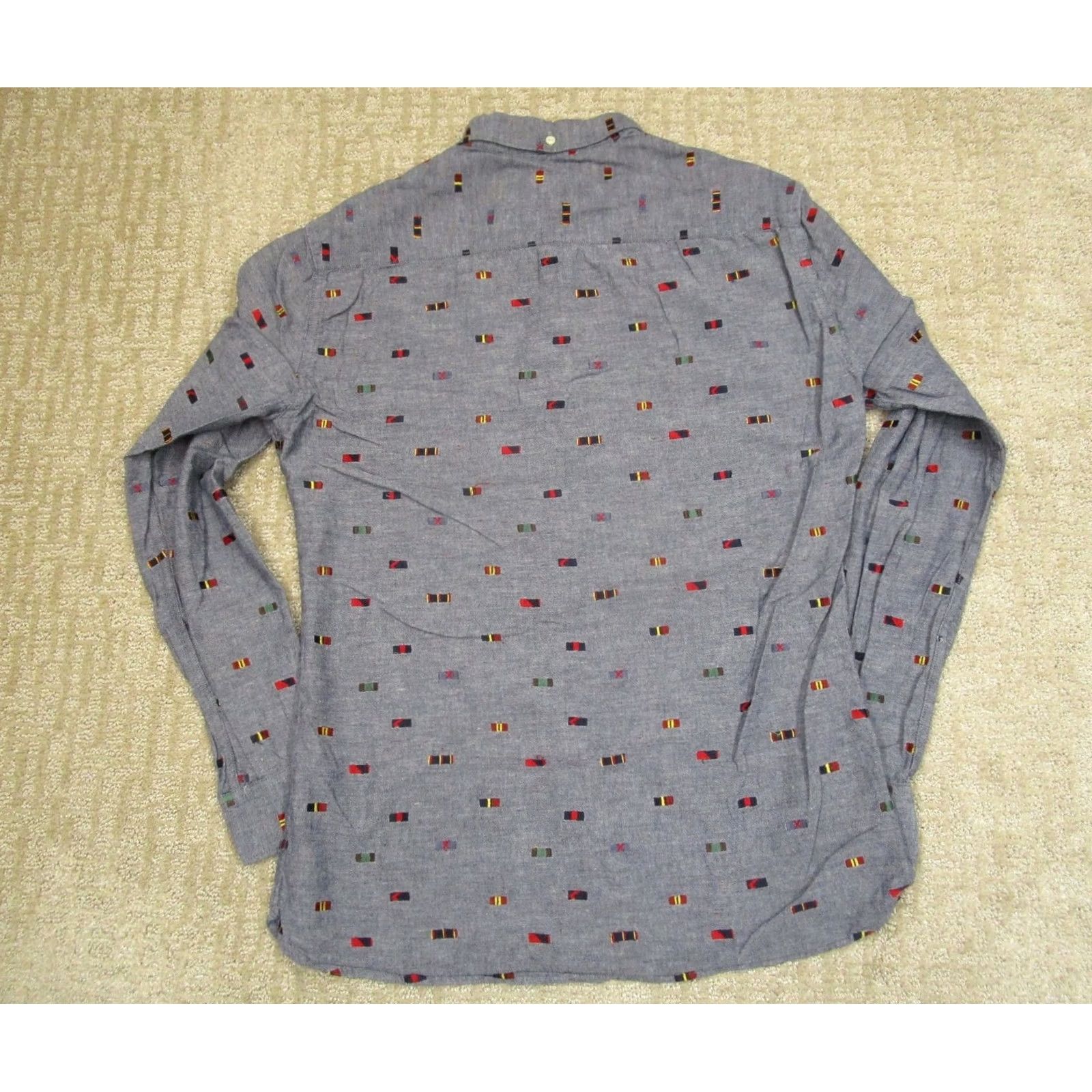 Barbour Barbour Beacon Brand Button-Down Shirt Men L Gray Long Sleeve Cotton Geometric Logo AOP Pattern Casual Shirt Size US L / EU 52-54 / 3 - 3 Thumbnail