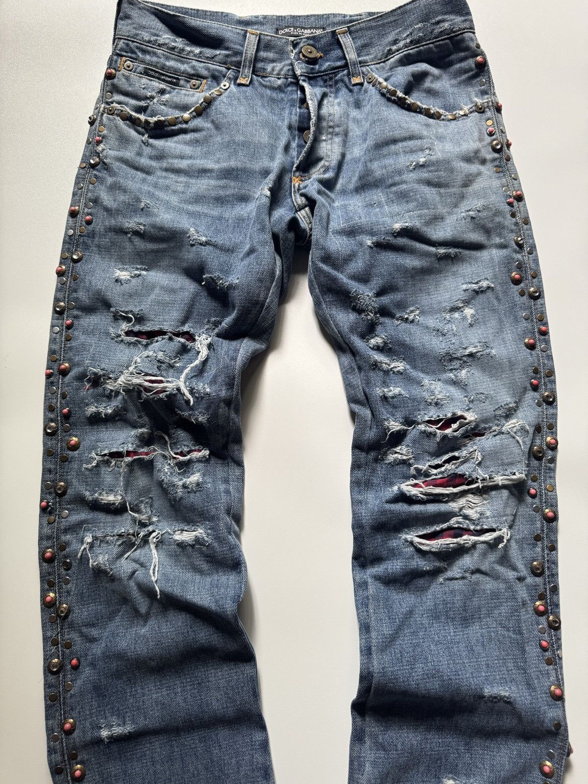 Dolce & Gabbana Rare Dolce Gabbana Studded Rhinestones Jeans Size US 30 / EU 46 - 2 Thumbnail