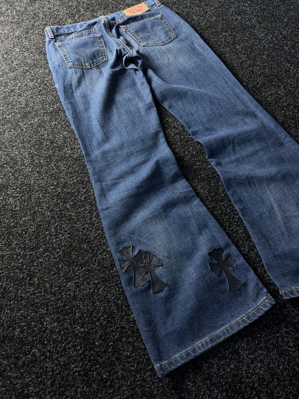 Designer × Japanese Brand × Levi's 🔥Levi’s Flared Chrome Hearts Style Cross Denim jeans Size 30" / US 8 / IT 44 - 12 Thumbnail