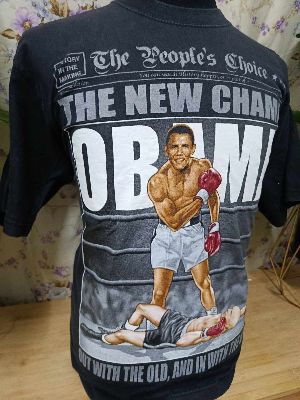 Vintage Rare vtg sun faded obama boxing tee Size US L / EU 52-54 / 3 - 2 Thumbnail