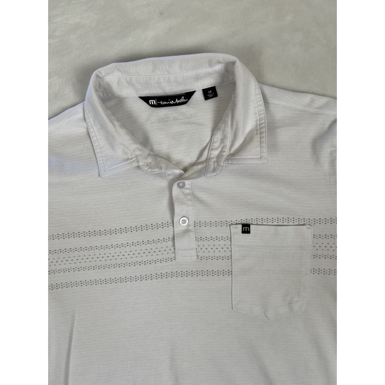 TravisMathew Travis Mathew Men's Medium TPC Sawgrass Golf Polo Shirt Whit Size US M / EU 48-50 / 2 - 3 Thumbnail