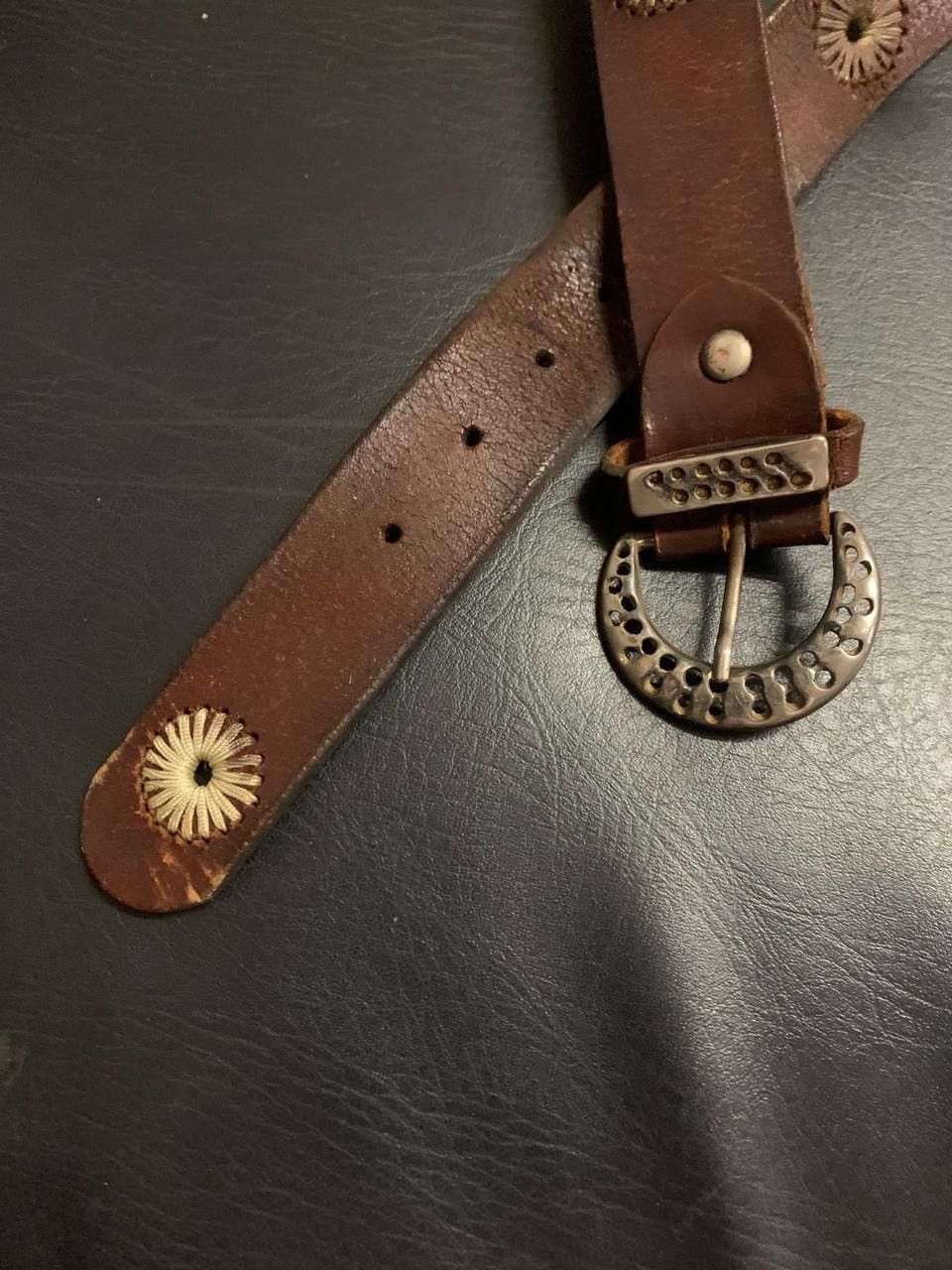 If Six Was Nine × Japanese Brand × Le Grande Bleu (L.G.B.) Brown leather rope pattern belt Size ONE SIZE - 2 Thumbnail