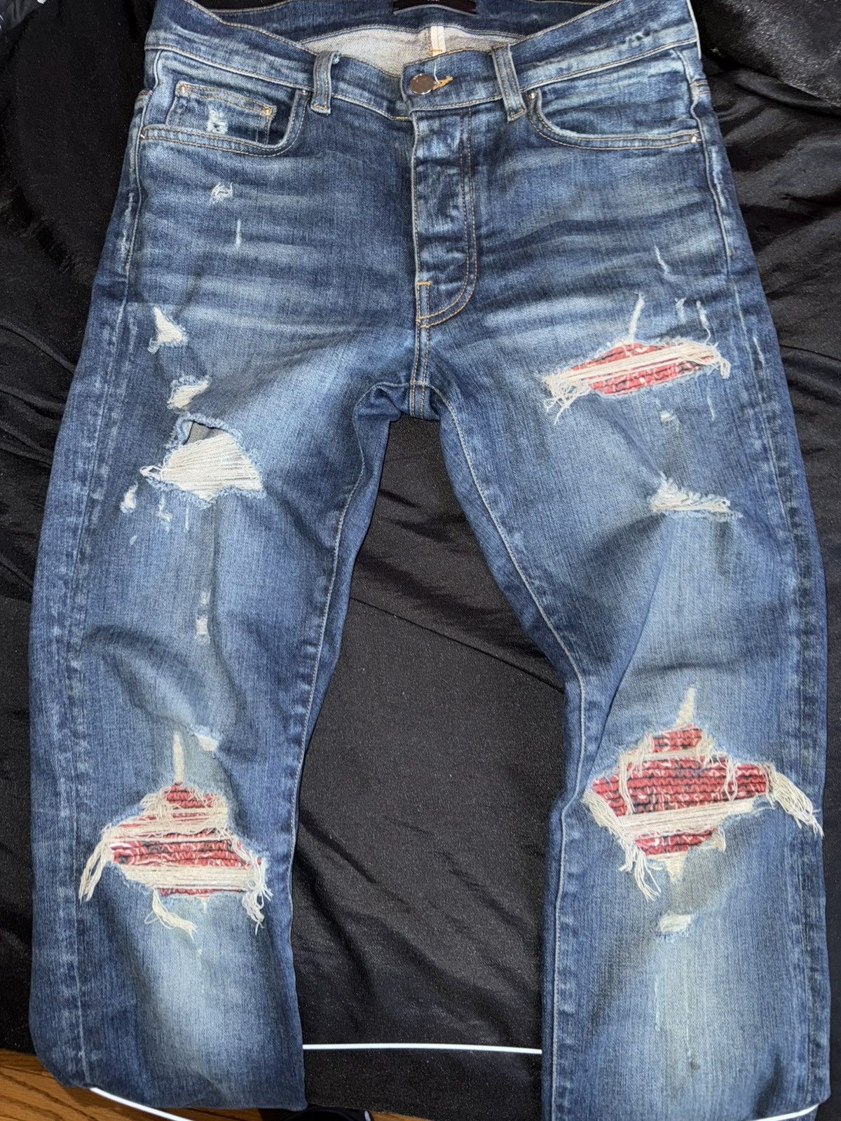 Amiri Amiri classic indigo red bandana Mx1 Size US 31 - 1 Thumbnail