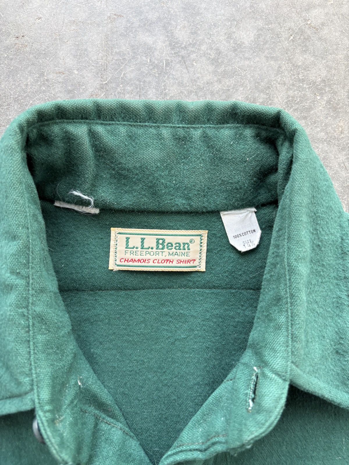 L.L. Bean Vintage 90s LL Bean Chamois Cloth Shirt Pine Green Size US M / EU 48-50 / 2 - 2 Thumbnail