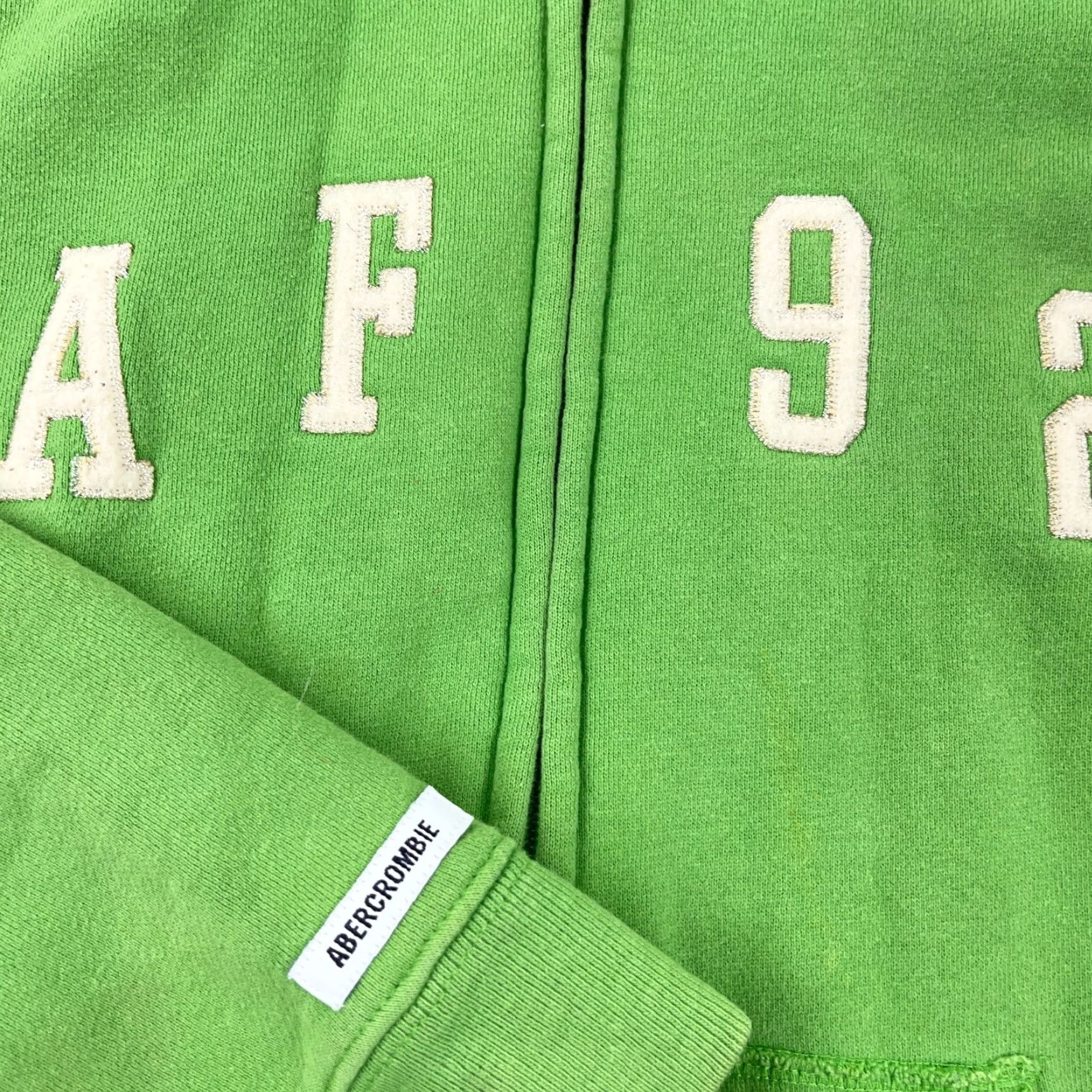 Abercrombie & Fitch VINTAGE Abercrombie & Fitch Hoodie Women Large Lime Green Full Zip Jacket Size L / US 10 / IT 46 - 4 Thumbnail