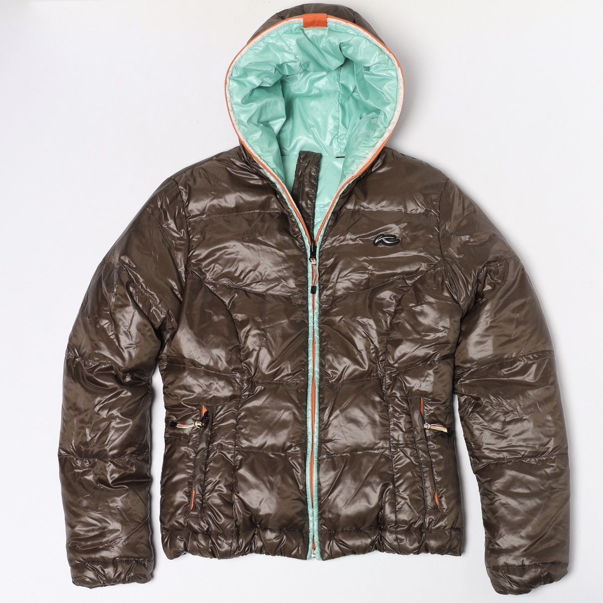 KJUS Kjus Reversible Down Puffer Jacket Brown Light Blue Ski Snow Size L / US 10 / IT 46 - 1 Thumbnail
