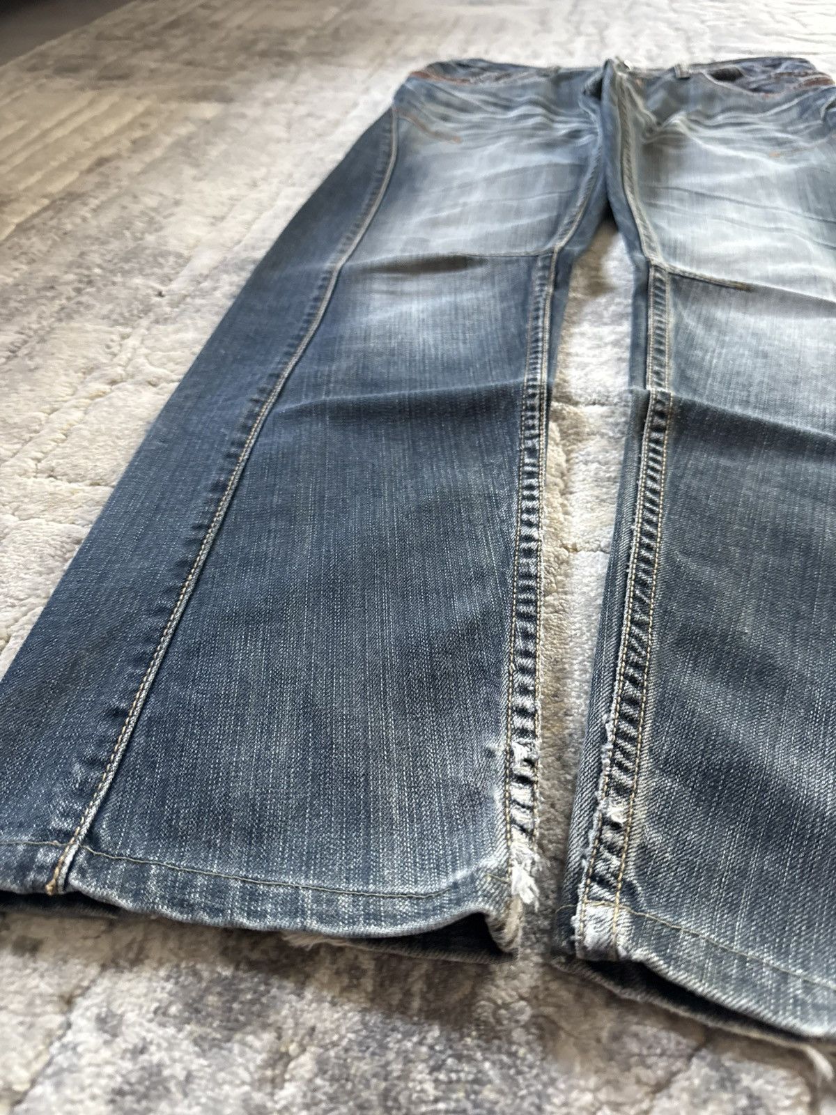 If Six Was Nine Ikka Japan Paneled Cut & Sew Claw Mark Fade Wash Jeans Size US 32 / EU 48 - 12 Thumbnail