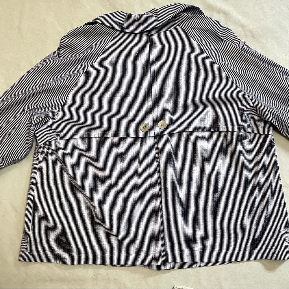 AMI AMI Cotton 3/4 Sleeve Striped Jacket Duster Size 2X Size XXL / US 16-18 / IT 52-54 - 9 Thumbnail