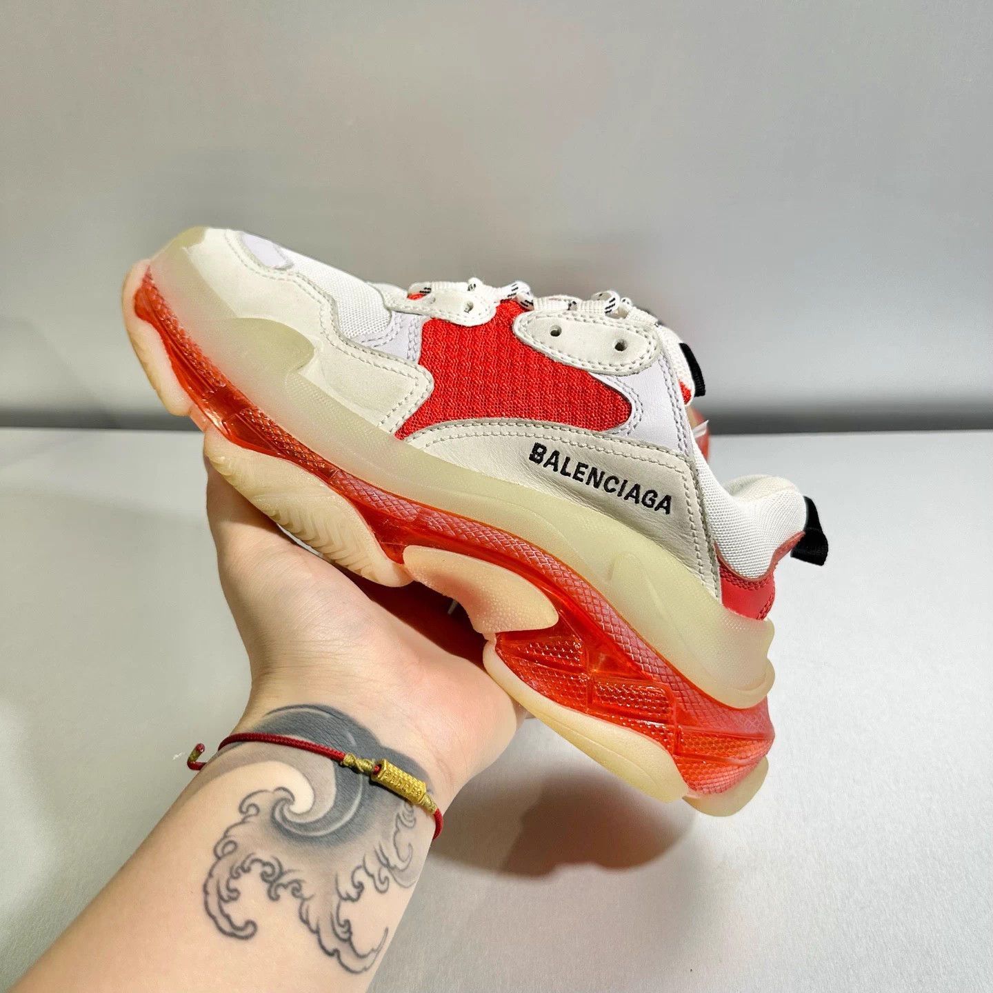 Balenciaga Balenciaga Triple White Red Colorblock Low-Top 38 Size US 7 / IT 37 - 9 Thumbnail