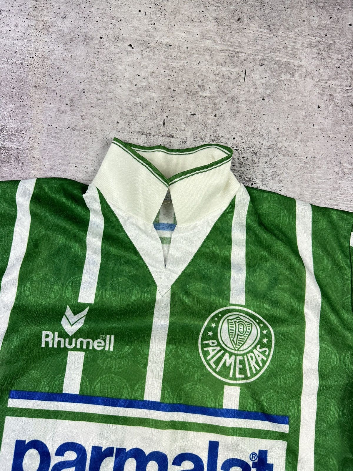 Vintage 1993/94 Rhumell Palmeiras #10 Match Worn Home Jersey Size US L / EU 52-54 / 3 - 5 Thumbnail