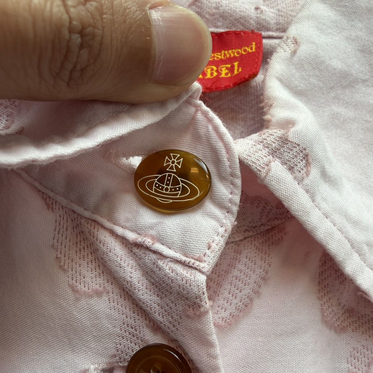 Vivienne Westwood 2000s Vivienne Westwood Red Label Blush Jacquard Tie Blouse Size S / US 4 / IT 40 - 7 Thumbnail