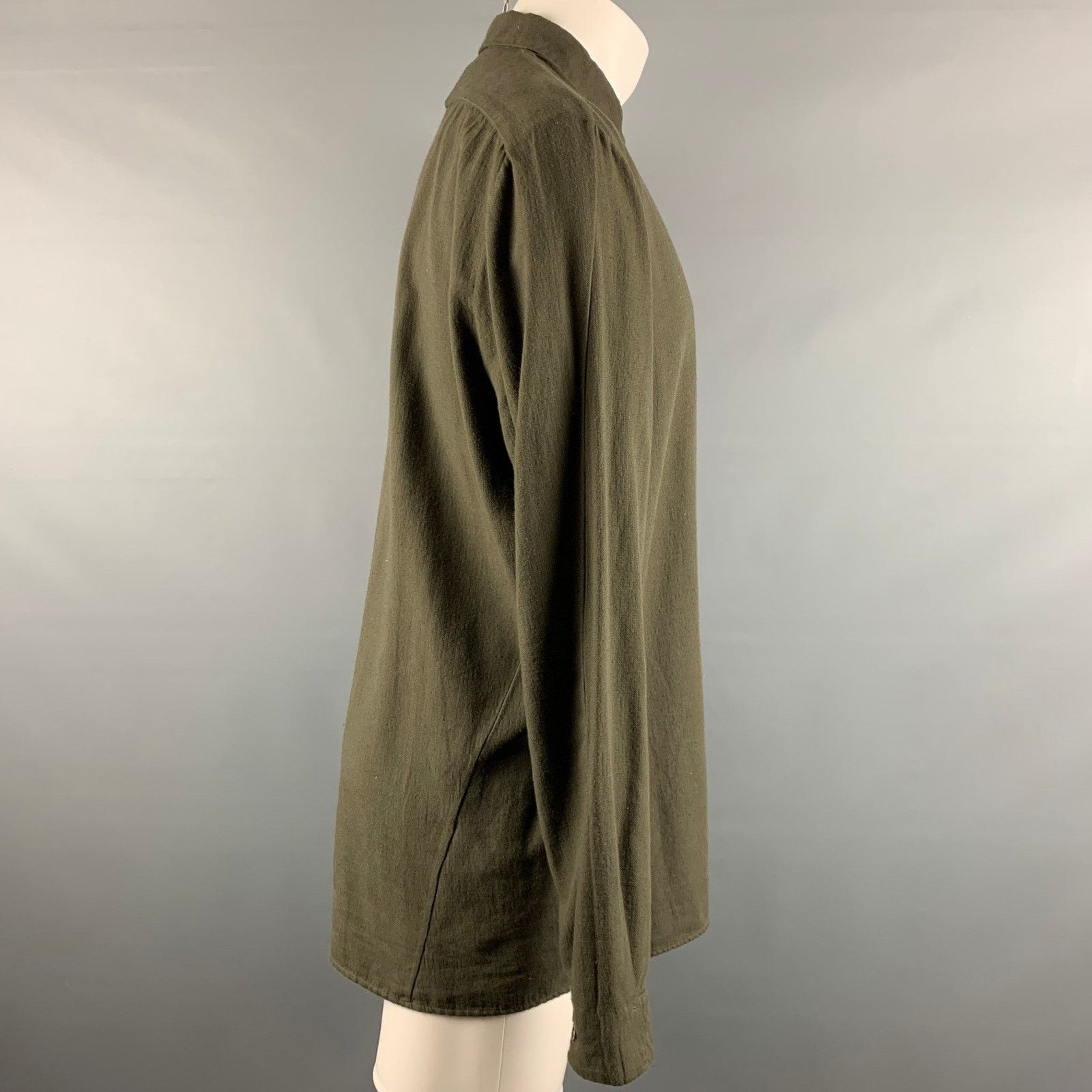 Transit TRANSIT Size M Green Cotton Blend Long Sleeve Shirt Size US M / EU 48-50 / 2 - 2 Thumbnail