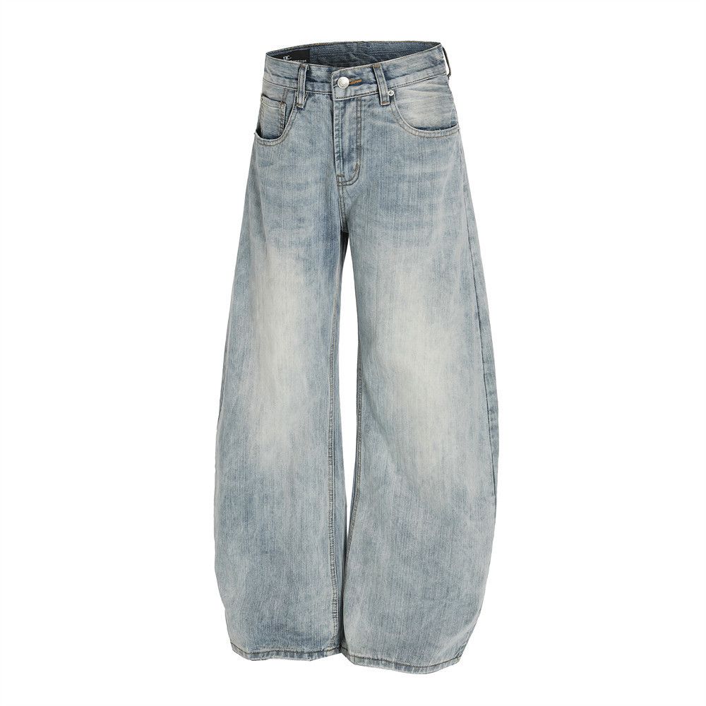 Japanese Brand × Jean Washed men's cleanfit distressed loose scimitar jeans Size US 32 / EU 48 - 2 Thumbnail