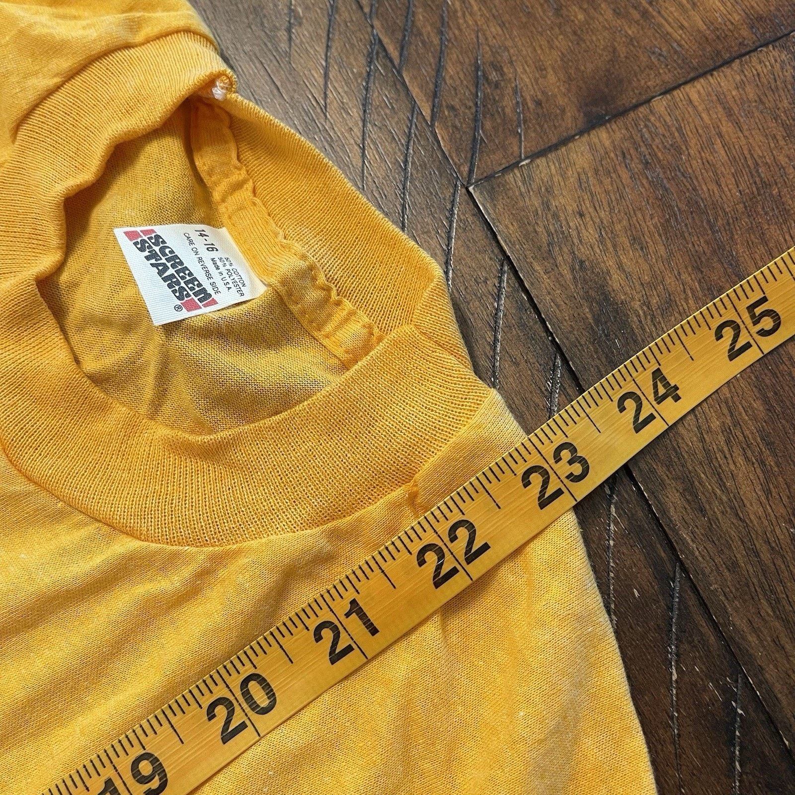 Vintage Screen Stars TShirt Youth L 14-16 50/50 USA Vtg 80s Yellow 3 Size L / US 10 / IT 46 - 7 Thumbnail