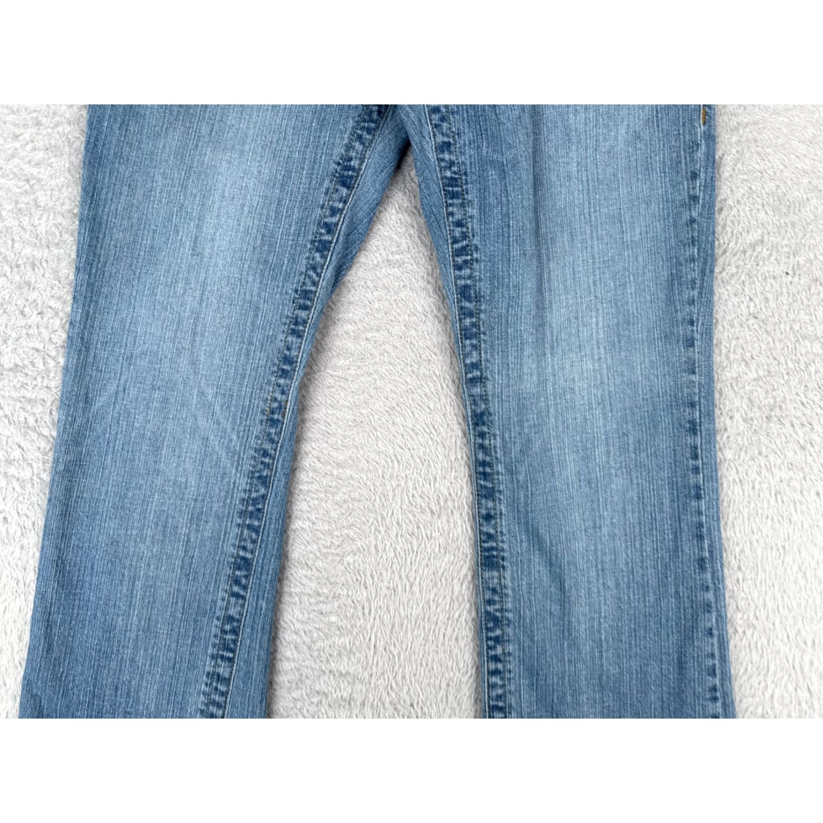 Vintage Junction West Jeans Womens 12 Blue Denim Bootcut Mid Rise Cotton Blend 32x31 Jeans Womens Size 34" / US 12 / IT 48 - 3 Thumbnail