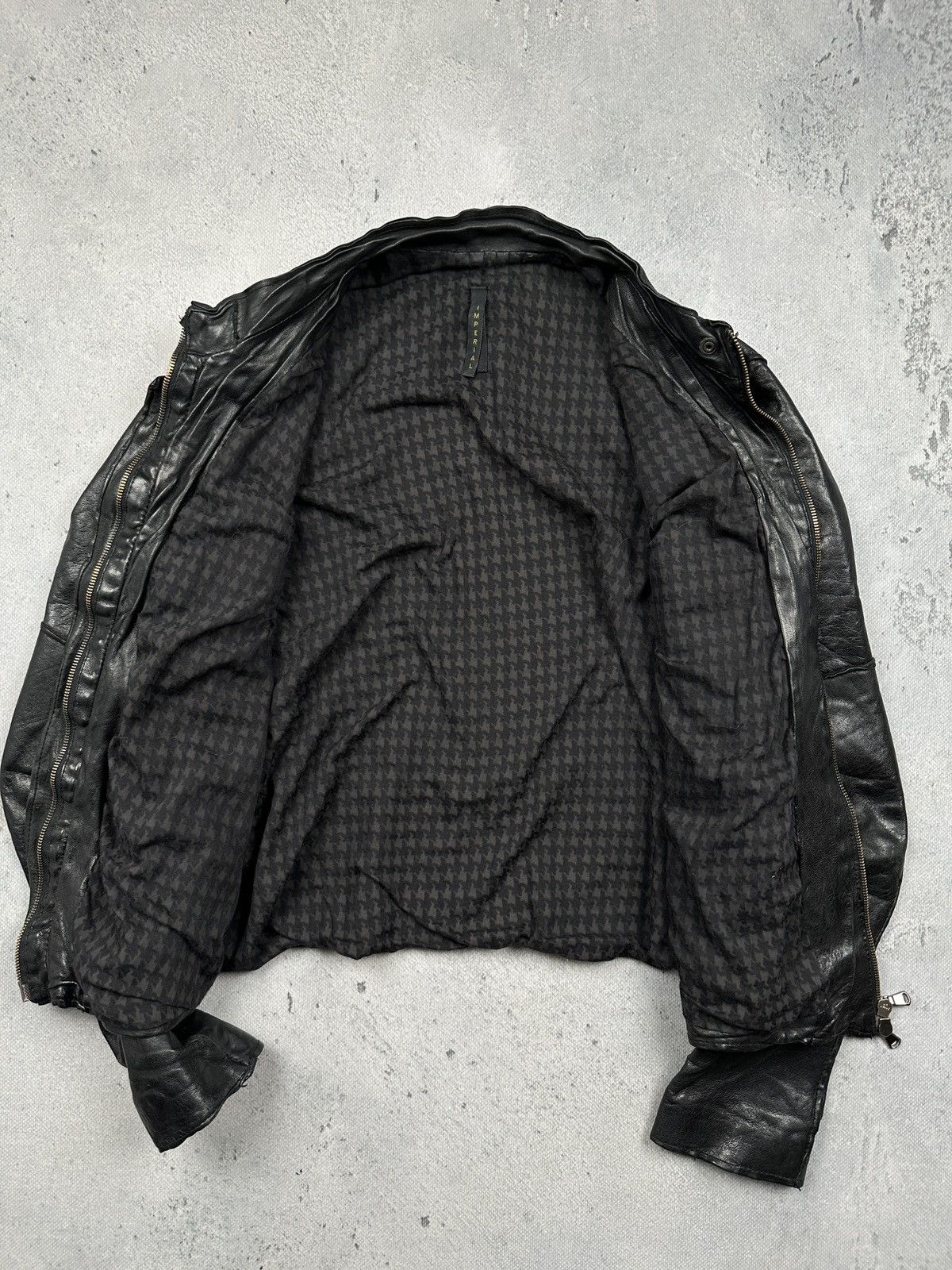 Imperial Imperial Vintage Black Leather Jacket Made in Italy Archive Size L / US 10 / IT 46 - 7 Thumbnail