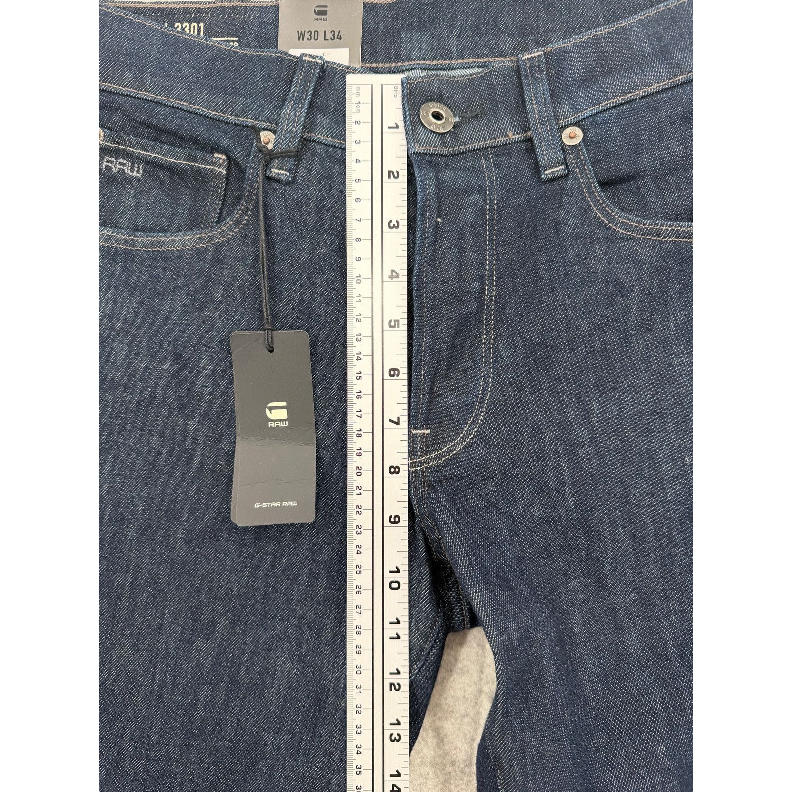 G-Star NWT G-Star Raw 3301 Regular Tapered Burten Stretch Jeans Size US 30 / EU 46 - 11 Thumbnail