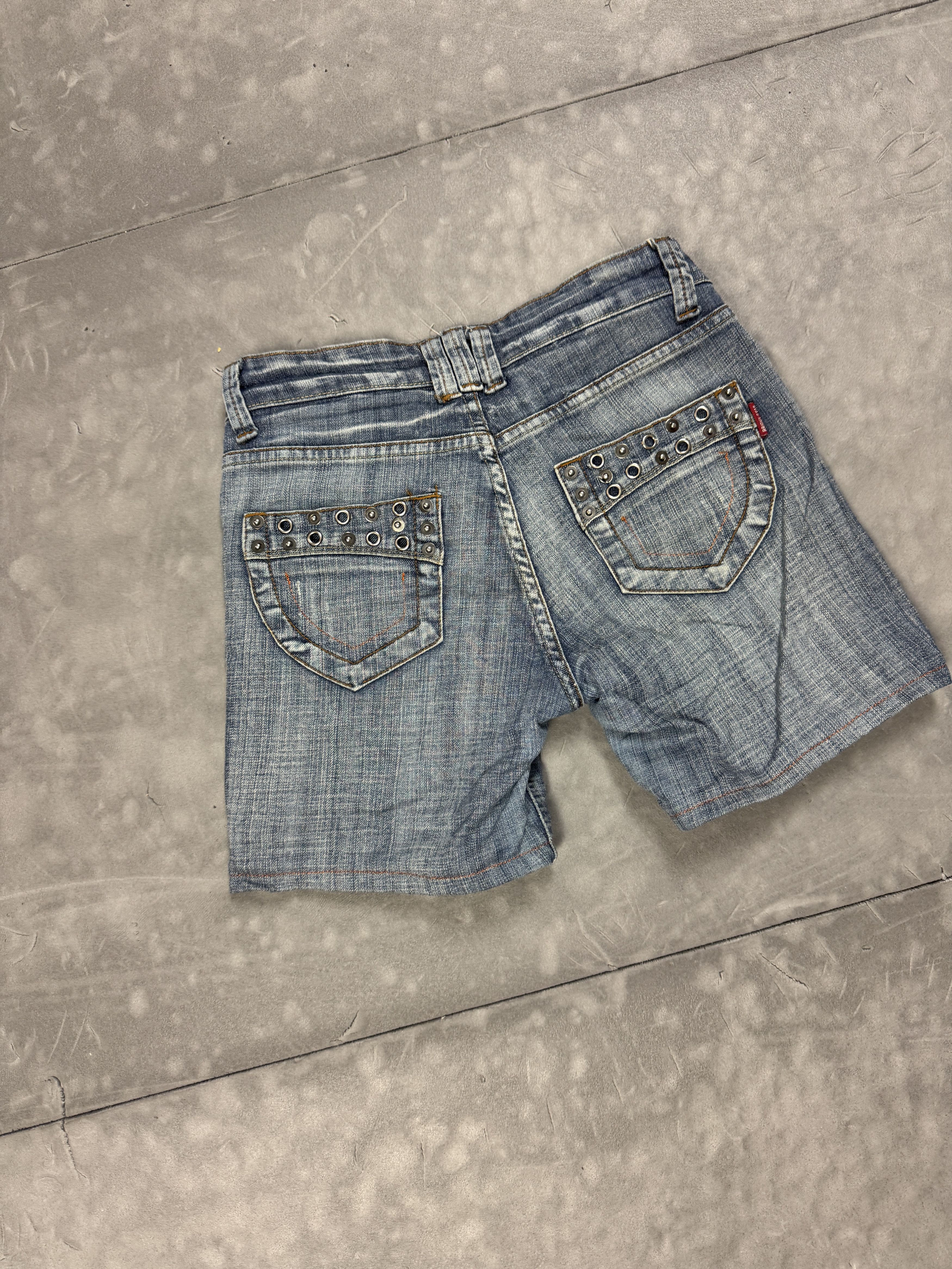 Vintage Vintage y2k denim shorts washed silver parts retro jeans Size 26" / US 2 / IT 38 - 9 Thumbnail