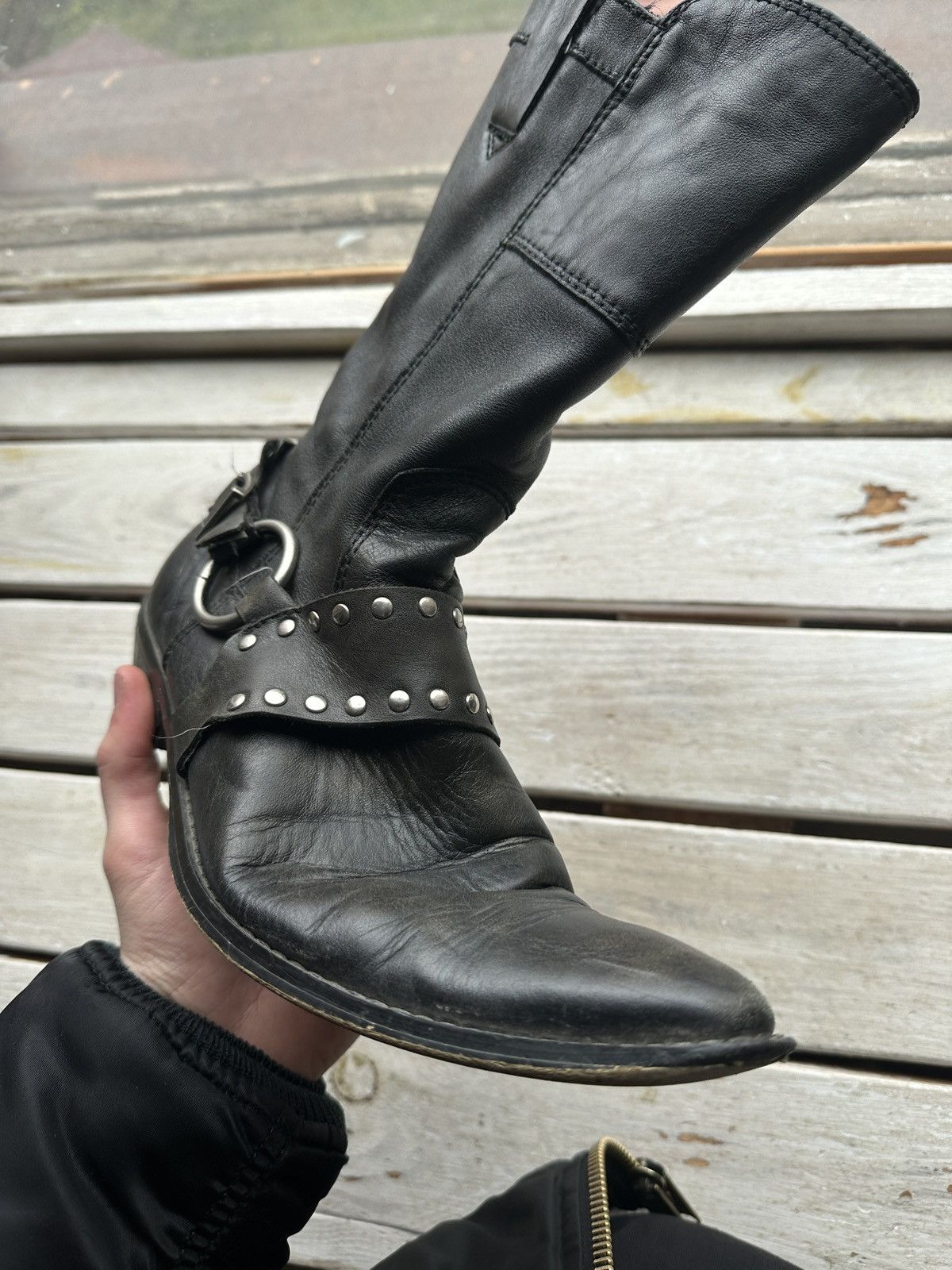 Harley Davidson 🚨RARE HARLEY DAVIDSON BLACK BOOTS METAL WITH LOGO IF6WAS9 Size US 9 / IT 39 - 4 Thumbnail
