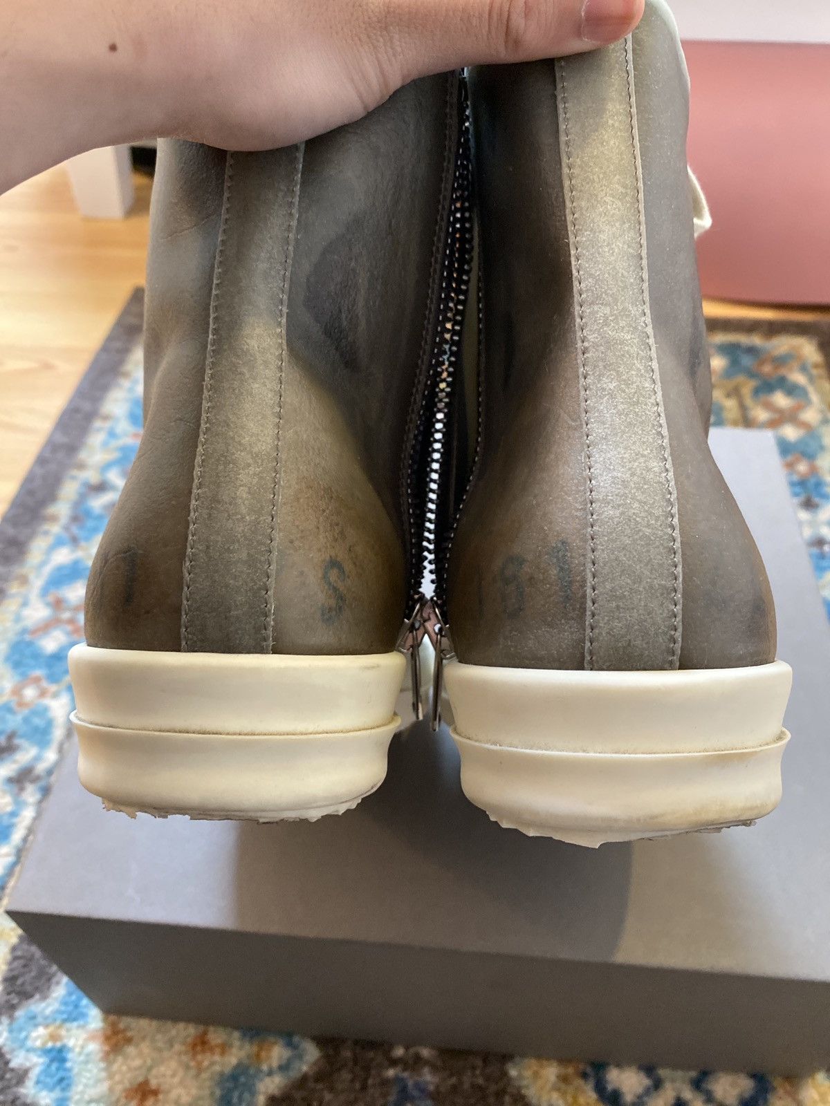Rick Owens Rick Owens Ramones high Dust/milk/milk transparent leather Size US 8 / EU 41 - 4 Thumbnail