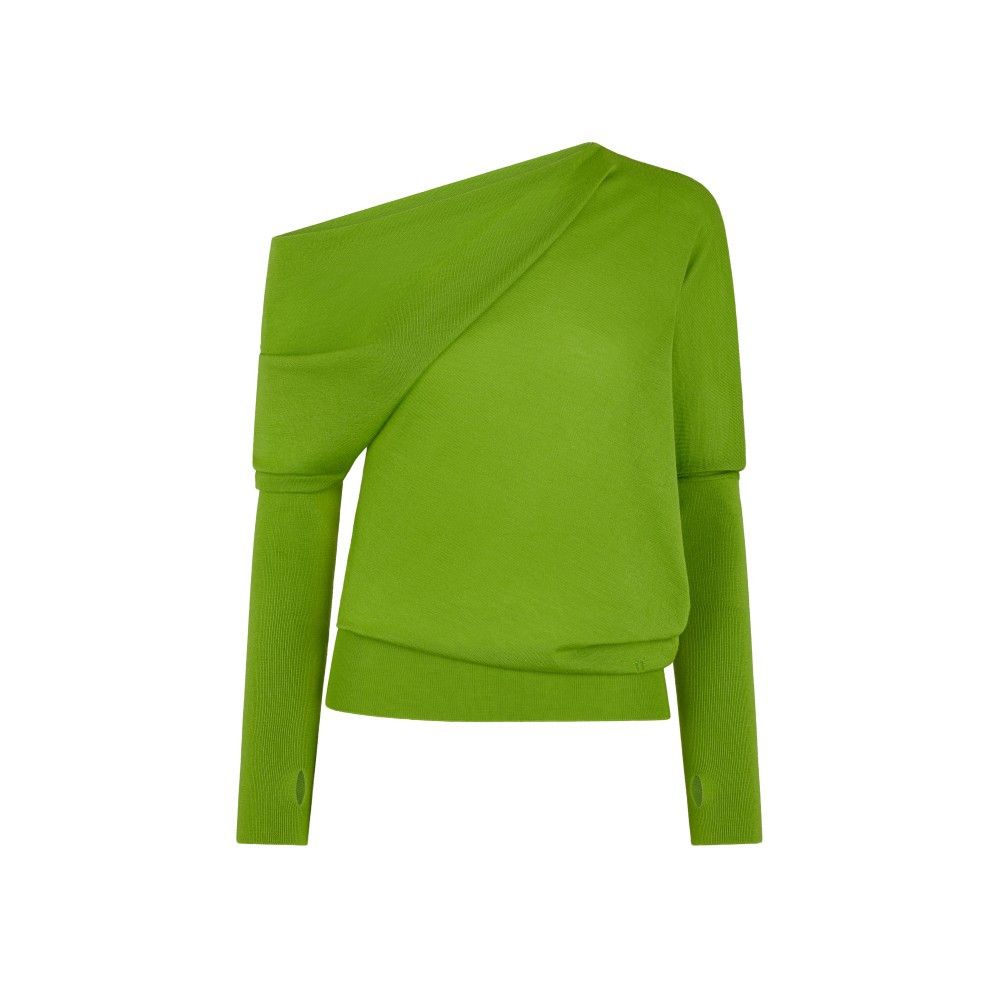 Tom Ford o1loc1c0924 MAK697 Asymmetric Sweater in Lime Size XS / US 0-2 / IT 36-38 - 1 Preview