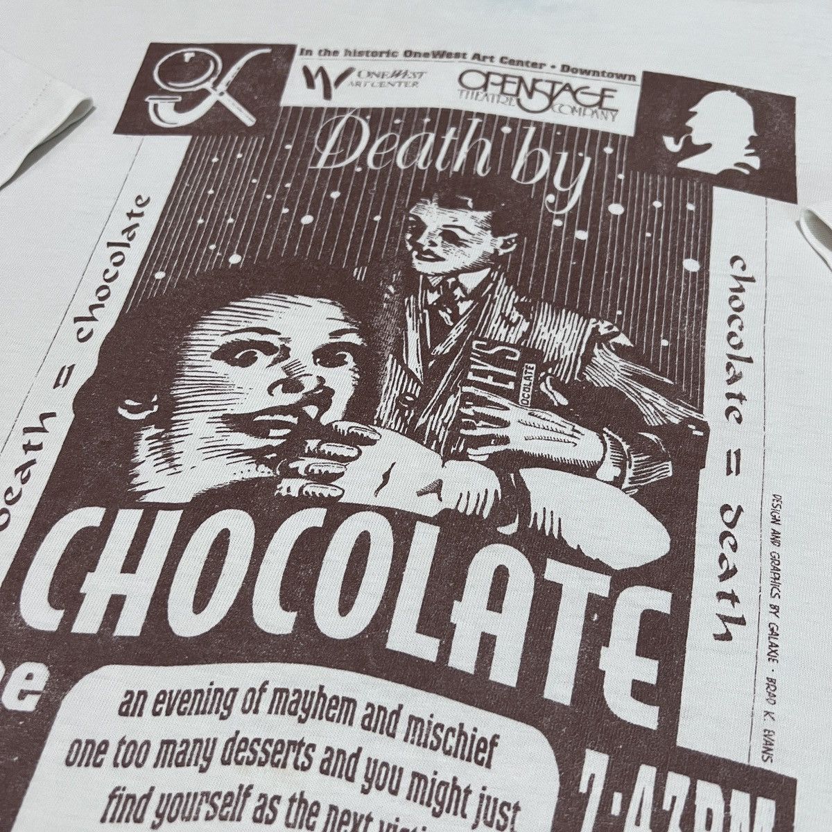 Expert Horror Vintage 90s Death by Chocolate Movie Graphic Tee musical Size US L / EU 52-54 / 3 - 3 Thumbnail