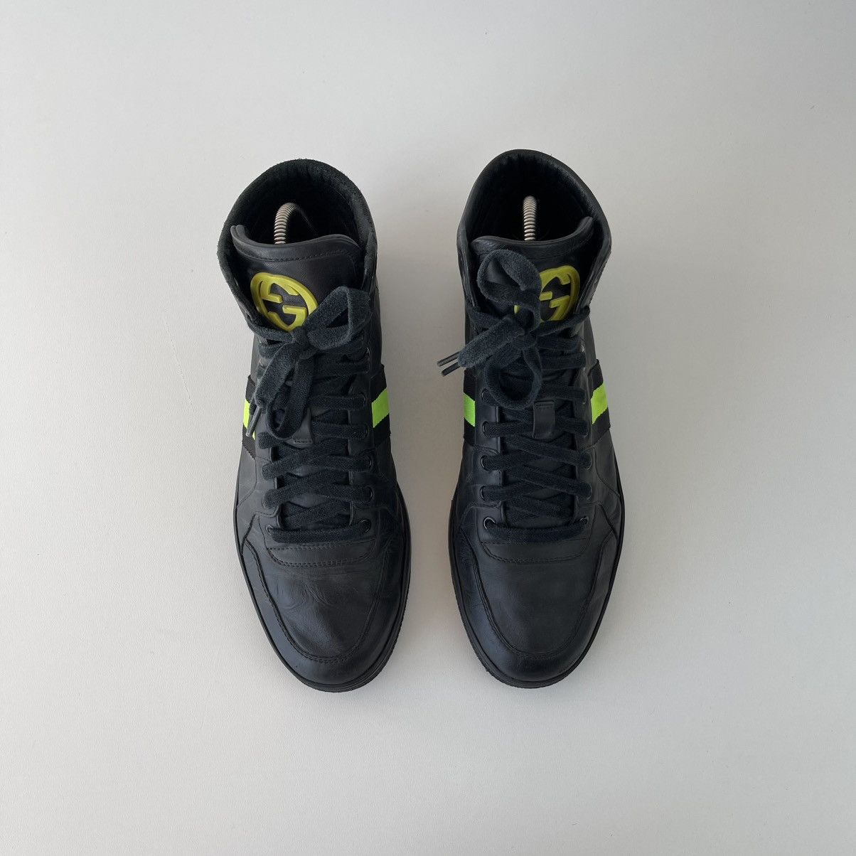 Gucci Gucci GG Nigh Top Viaggio Collection Leather Sneakers Black Size US 8 / EU 41 - 5 Thumbnail