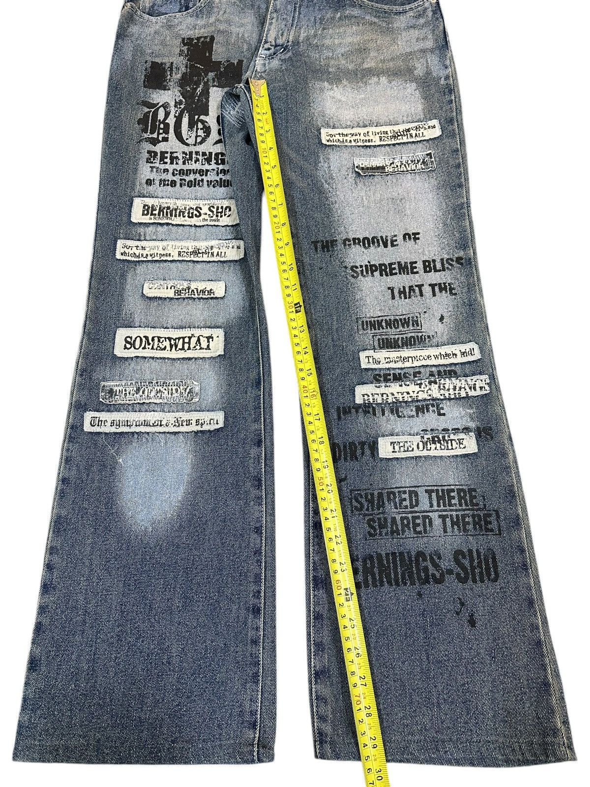 If Six Was Nine Vintage Japanese Brand Punk Embroidered Style Wide Leg Jeans Size US 31 - 13 Thumbnail