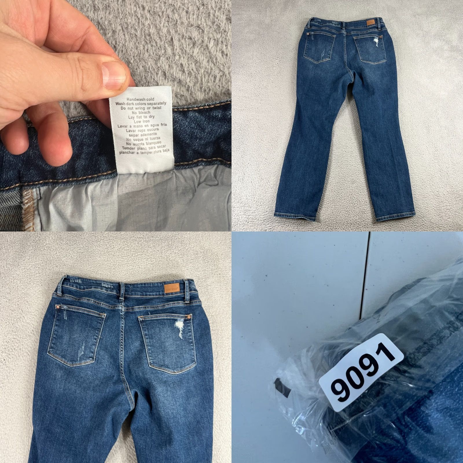 Vintage Judy Blue Jeans Womens Plus Sz18 Distressed Grunge Boyfriend Fit 5-Pocket Denim Blue Slim Fit Jeans Women Size 40" / US 18 - 9 Thumbnail