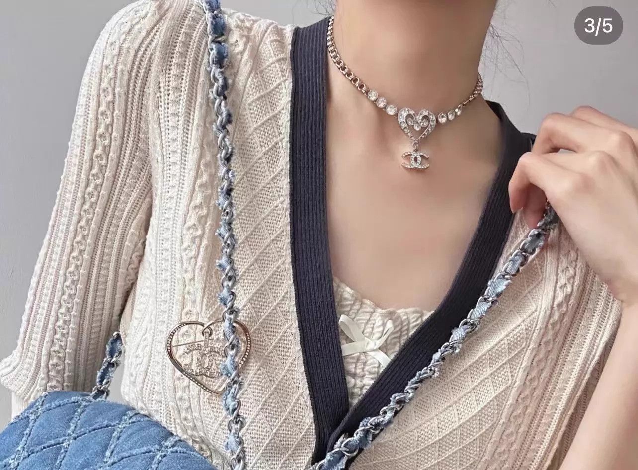 Chanel Chanel 23K FW Silver Hollow Heart Double C Pendant Size ONE SIZE - 7 Thumbnail
