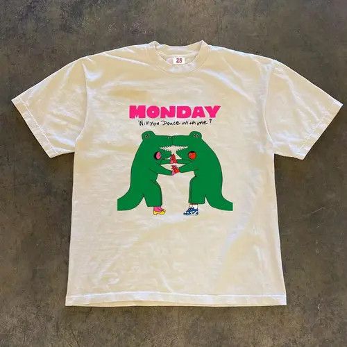 VIBE White vintage washed dinosaur pattern t-shirt Size US M / EU 48-50 / 2 - 5 Thumbnail