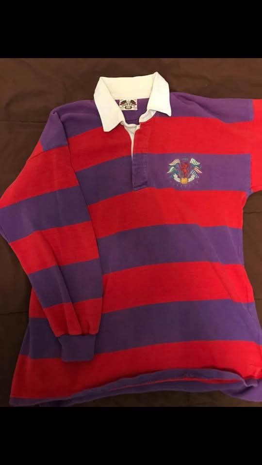 Designer Vintage 1988 rugby Jersey Made in Italy! Size US L / EU 52-54 / 3 - 3 Thumbnail