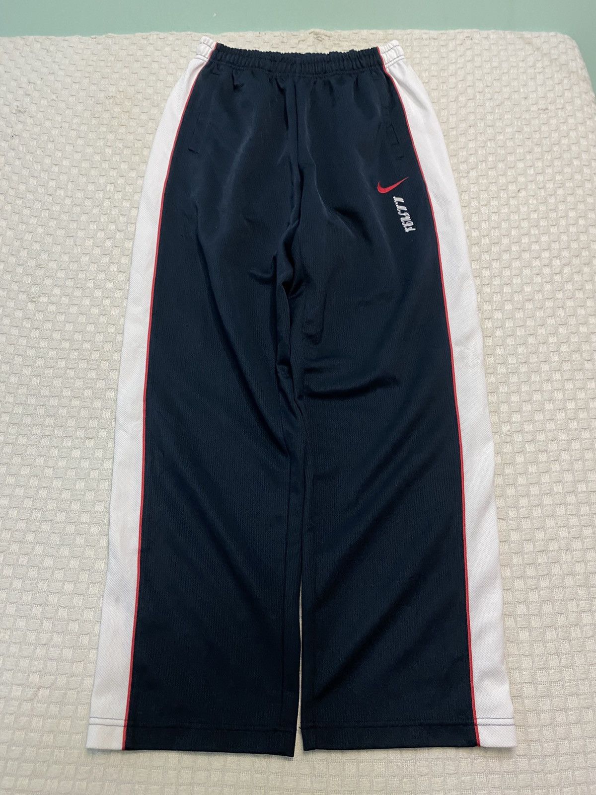 Billie Eilish × Nike 💥 VINTAGE NIKE 90S BAGGY WIDE LEG SWOOSH TRACK PANTS Y2K Size US 36 / EU 52 - 1 Thumbnail