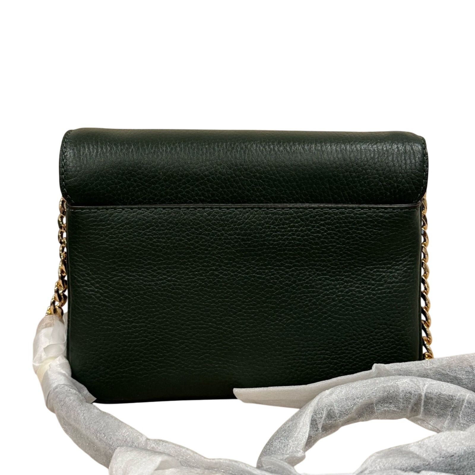 Michael Kors Michael Kors Green Leather Clutch with Gold Hardware Size ONE SIZE - 2 Thumbnail