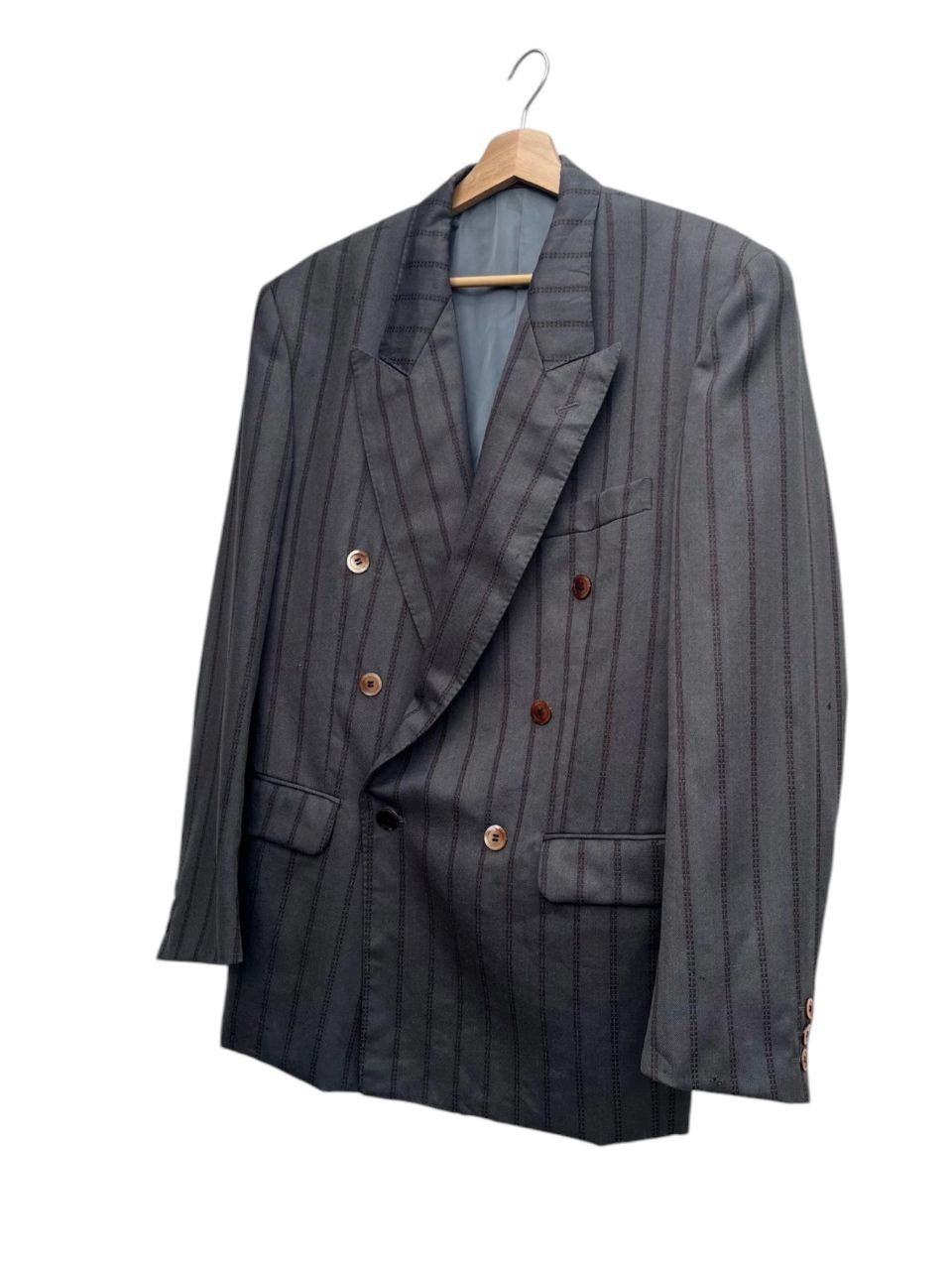 Kenzo Vintage Kenzo Striped Virgin Wool Double Breasted Jacket Size US M / EU 48-50 / 2 - 6 Thumbnail