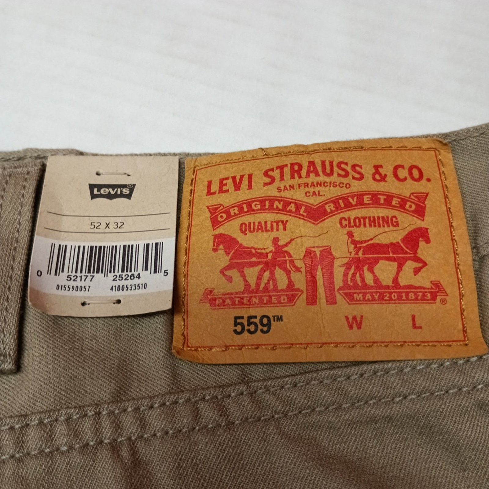 Levi's Levi's 559 Relaxed Straight Jeans Men's 52x32 Khaki Cotton Size US 44 / EU 60 - 2 Thumbnail