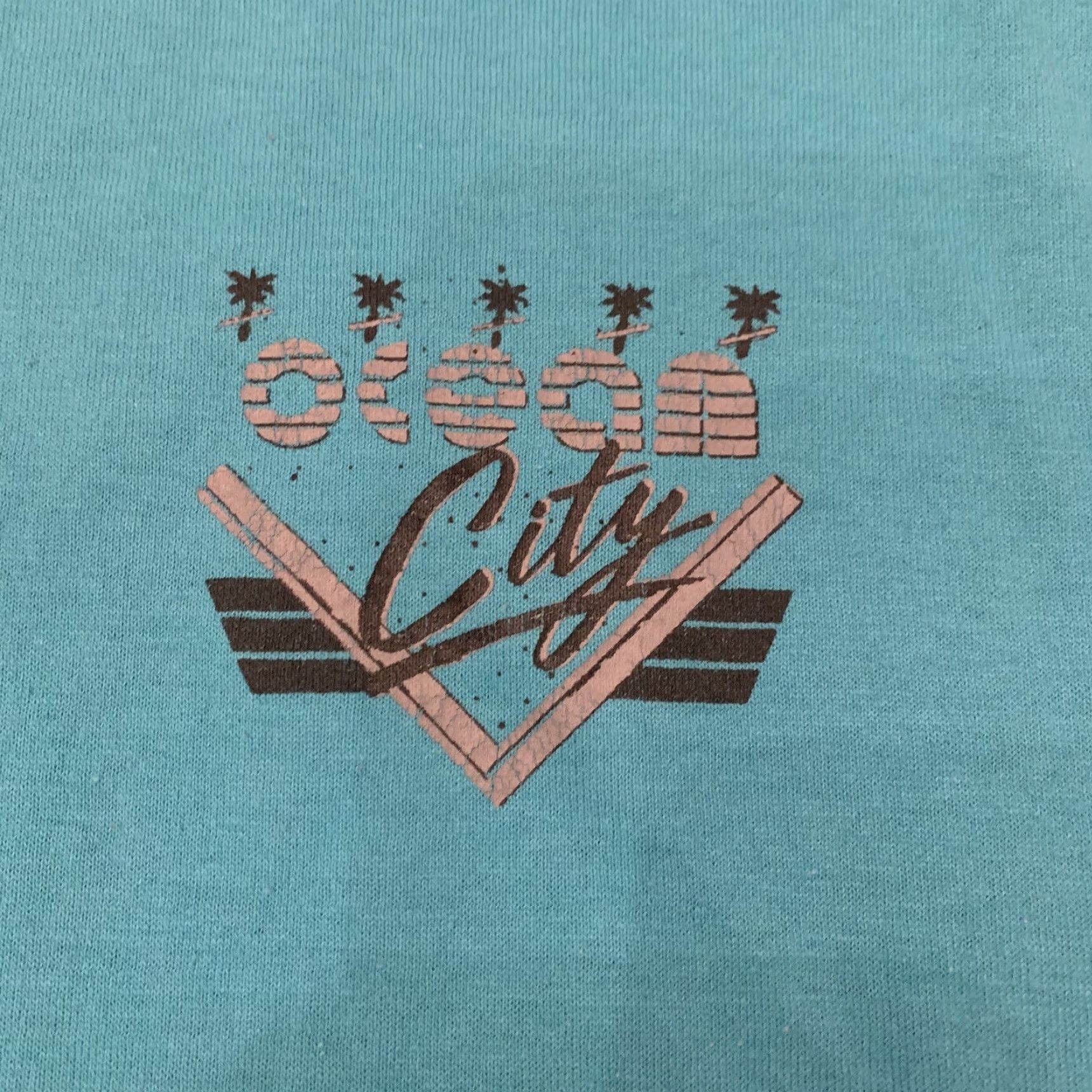 Jerzees VINTAGE Guess Ocean City T-Shirt Turquoise 90s Single Stitch Mens Size M Men’s Turquoise City Shirt Stitch 90s Mens Size US M / EU 48-50 / 2 - 2 Thumbnail