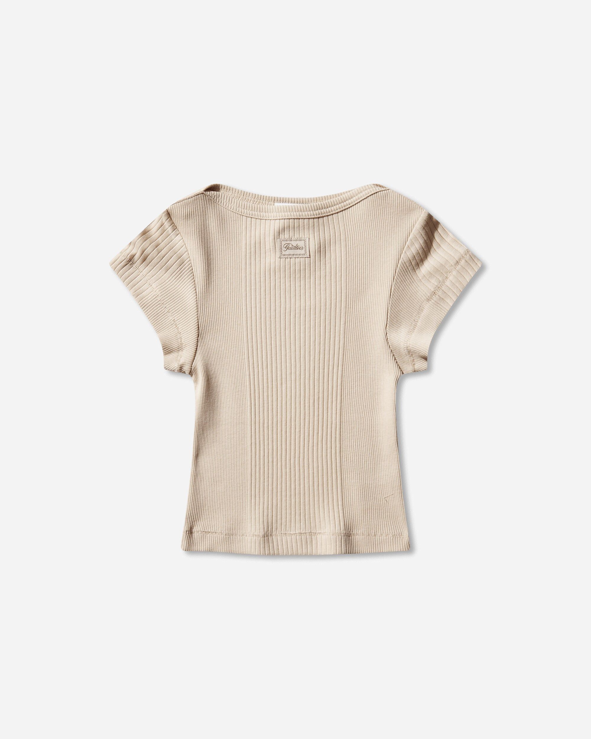 Jean Paul Gaultier Women's Logo Patch Baby T-Shirt Beige, Women's