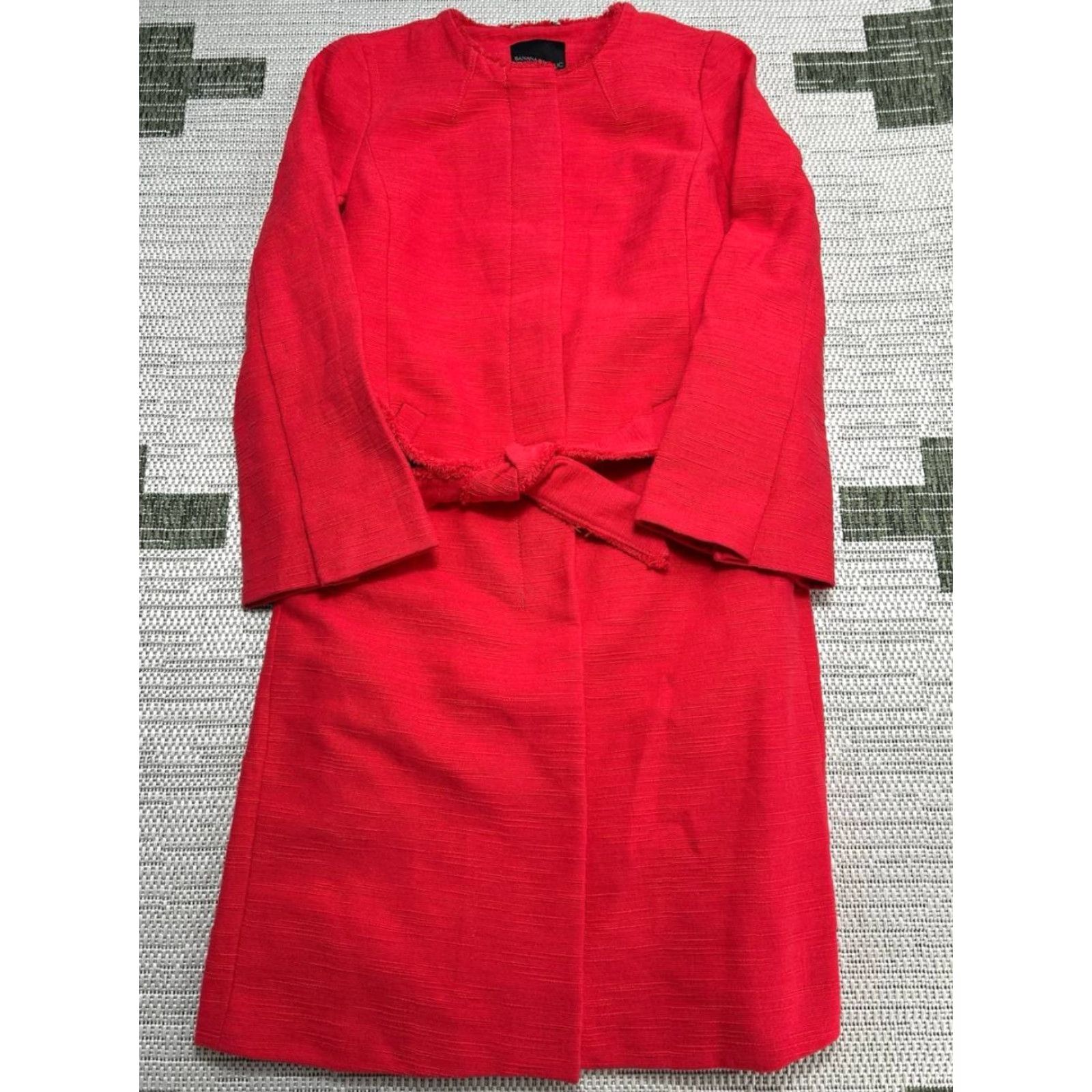 Banana Republic Banana Republic Coat Womens Small Red Textured Cotton Blend Belted Waist New Coat Special? Size S / US 4 / IT 40 - 2 Thumbnail