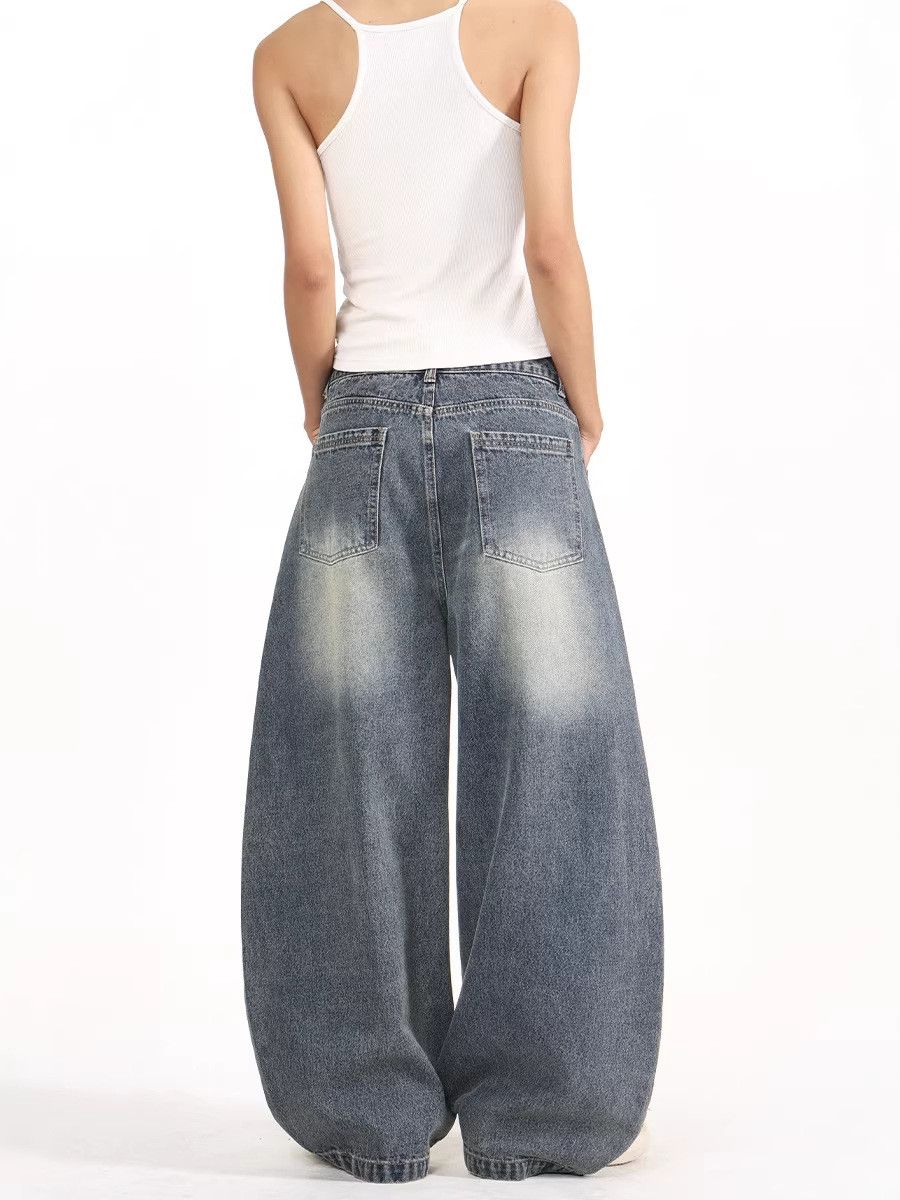 Vintage Men's Retro Patchwork Baggy Wide-Leg Curved Jeans Size US 32 / EU 48 - 5 Thumbnail