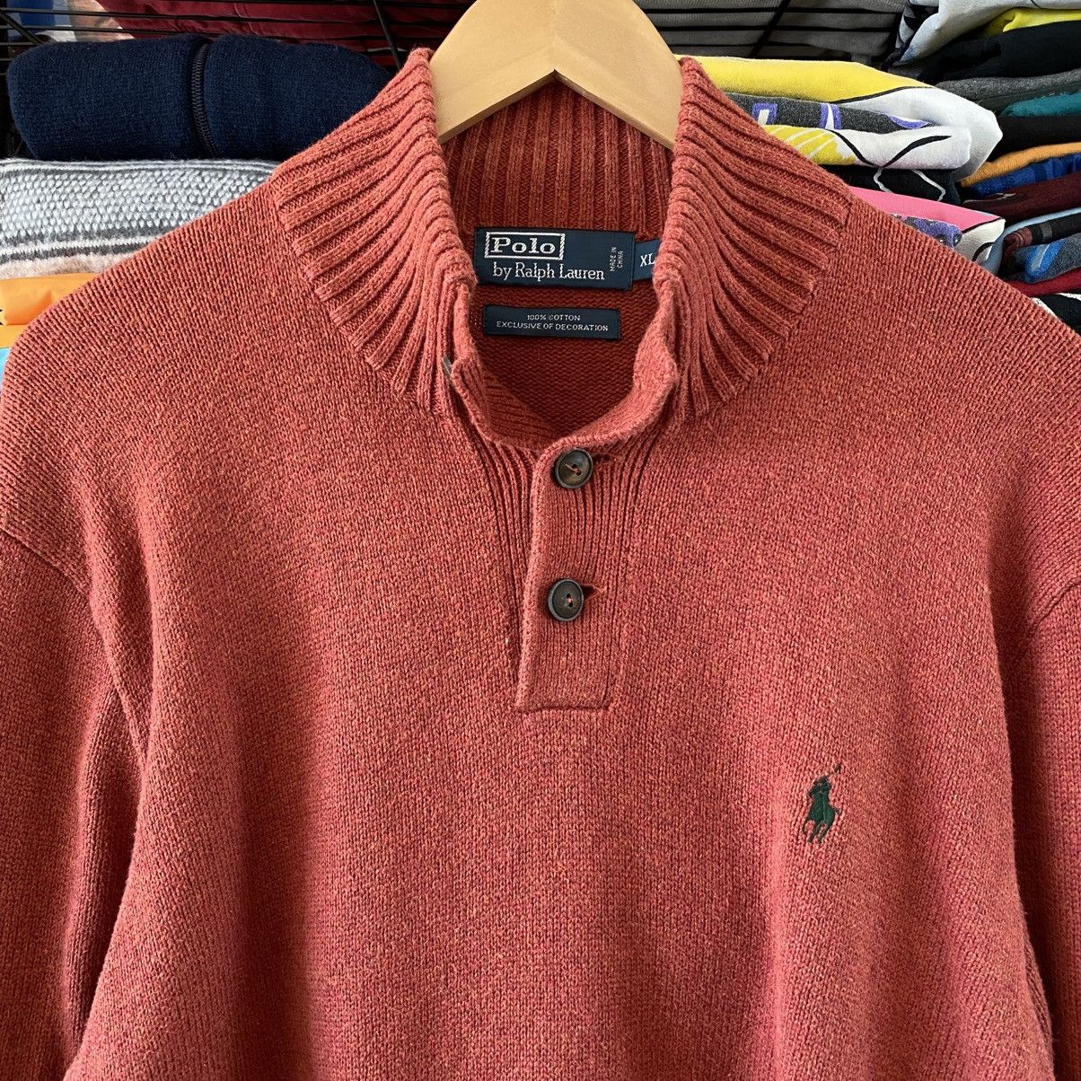 Polo Ralph Lauren Vintage Polo Ralph Lauren Mock Neck Sweater Pullover Orange Size US XL / EU 56 / 4 - 2 Thumbnail