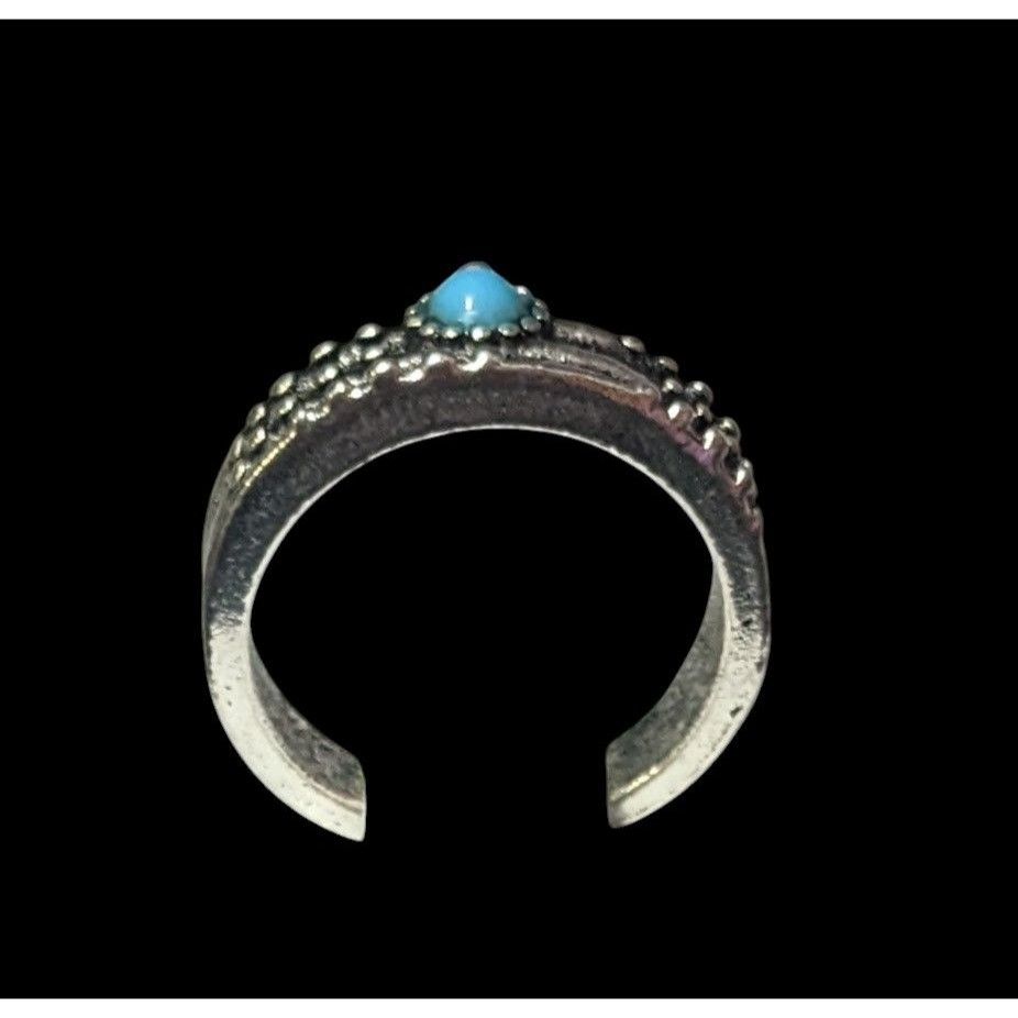 Other Southwestern Style Silver Tone Textured Stone Turquoise Ston Size ONE SIZE - 3 Thumbnail